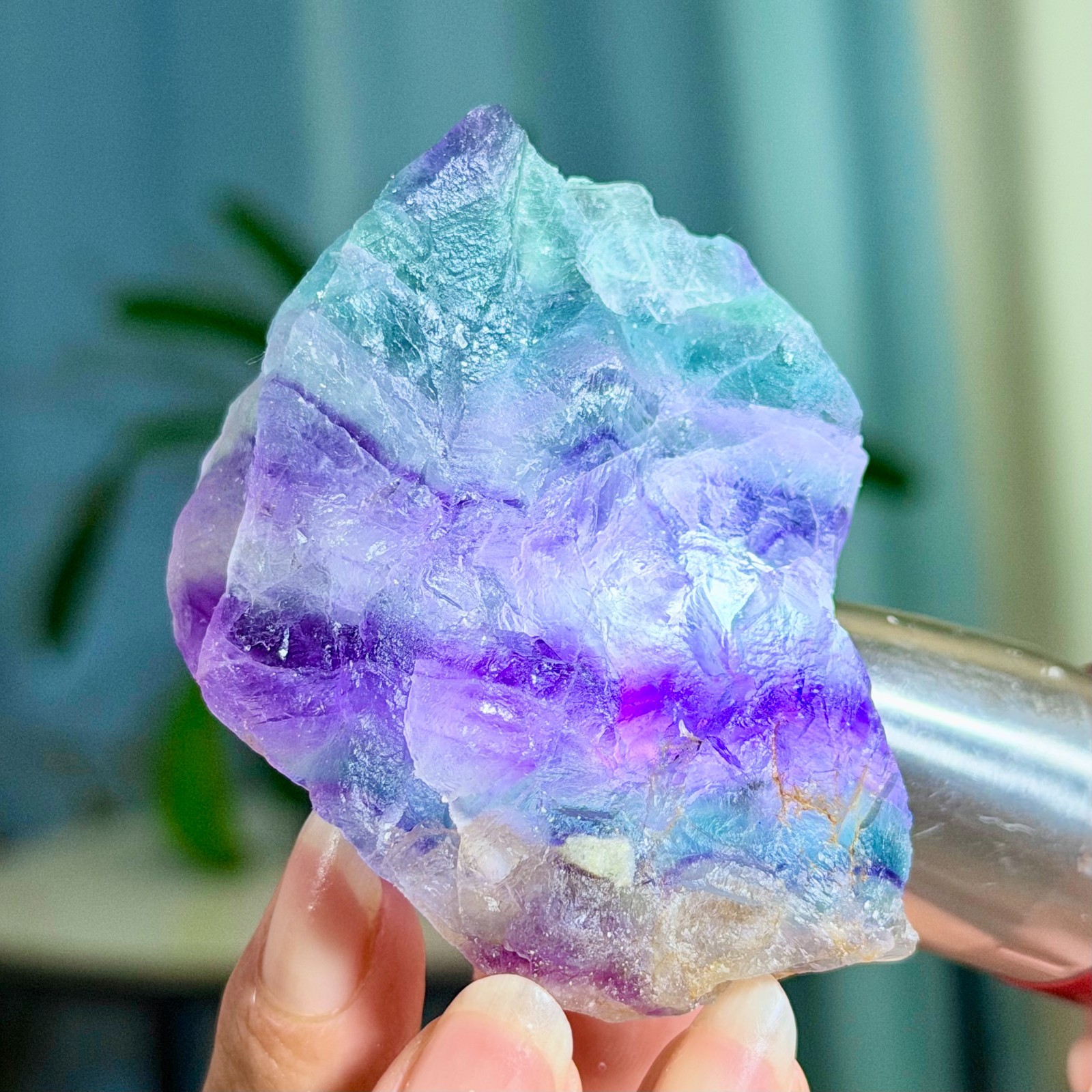 185G Rare transparent purple cubic fluorite mineral crystal sample/China