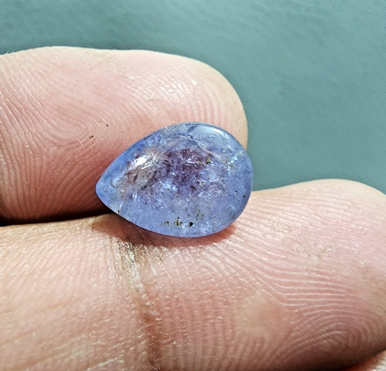 Pear Shape Natural Tanzanite – 5.15ct Cabochon Blue Gemstone Ideal for Rings