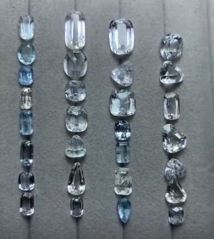 50Ct Beautiful Natural Color Aquamarine Mix cut From Skardu Pakistan