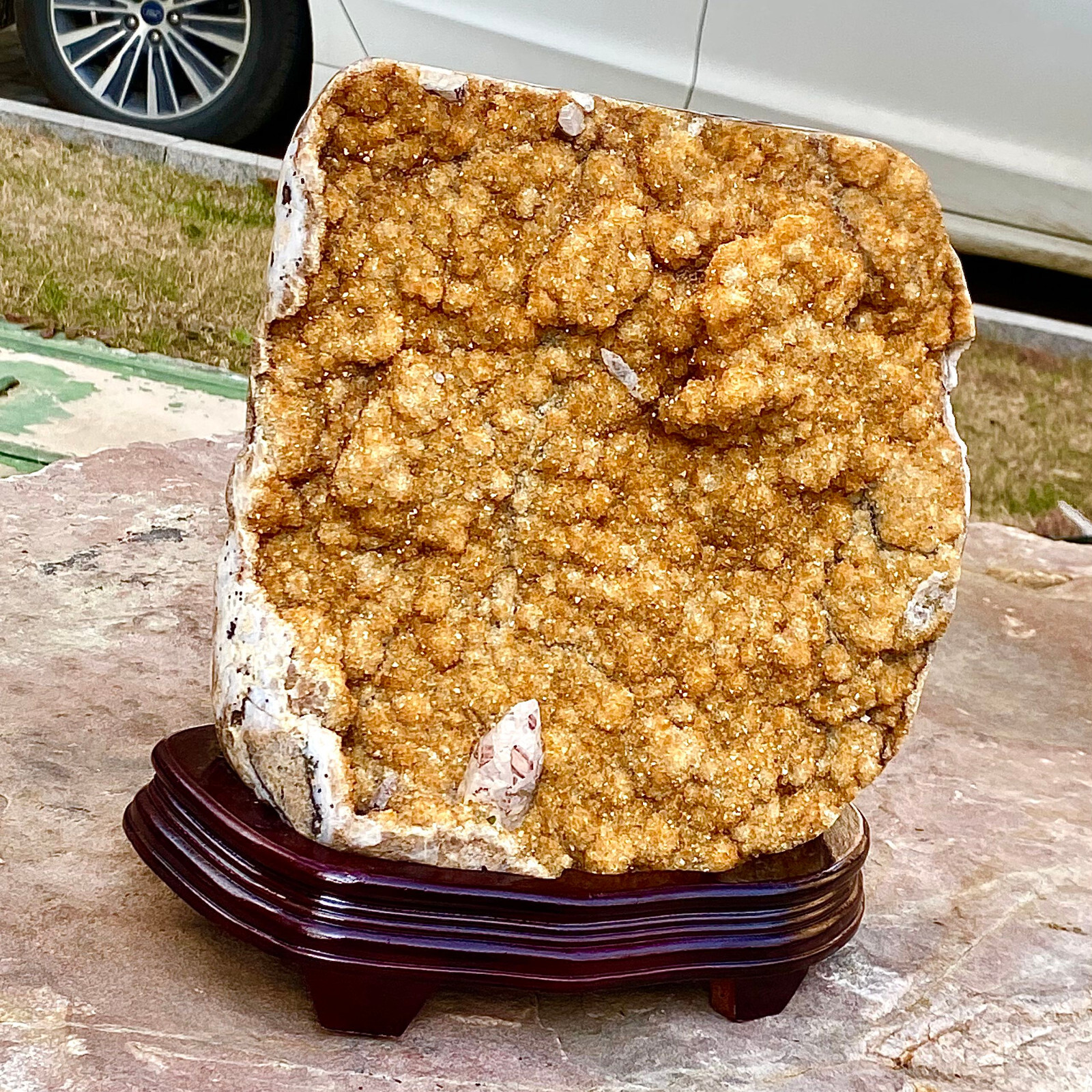 28.46LB Beautiful natural yellow crystal cave entrance large restoration