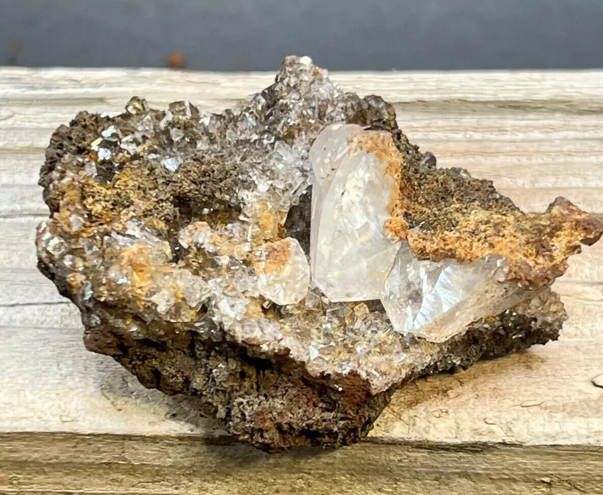 76 grams Druzy and Gem Calcite on Limonite Santa Eulalia, Chihuahua, Mexico