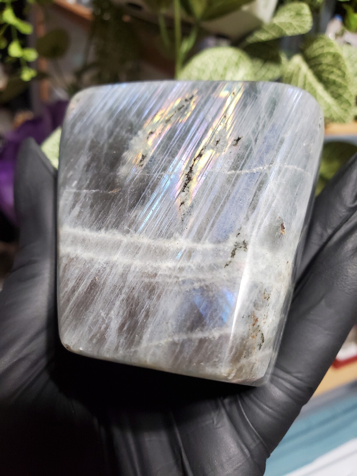 354g Natural Labradorite Quartz Crystal Freeform Mineral Specimen Healing