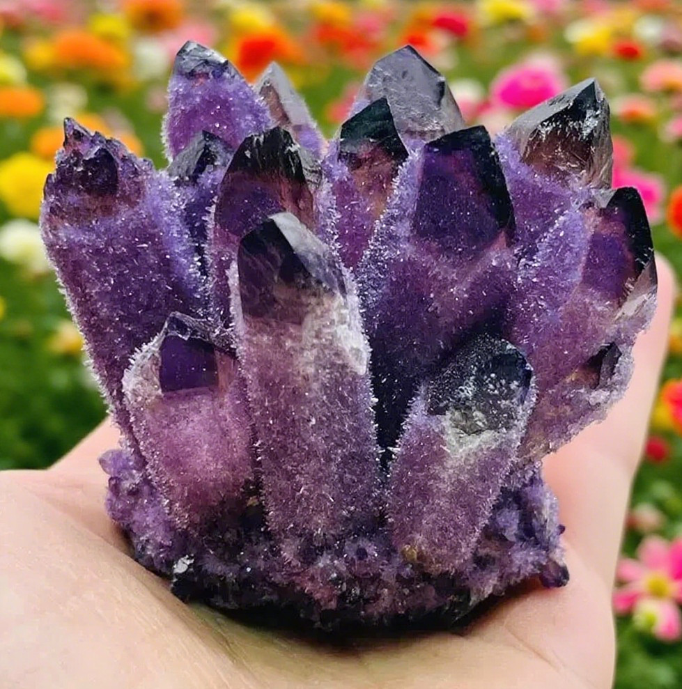 300G+Amethyst Crystal Cluster Sparkling Purple Crystal Specimen High Energy Gift