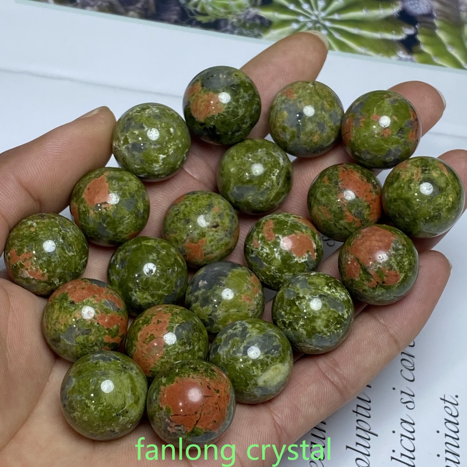 20pc Natural Unakite Ball Sphere Quartz Crystal Mineral Gem Healing 20mm