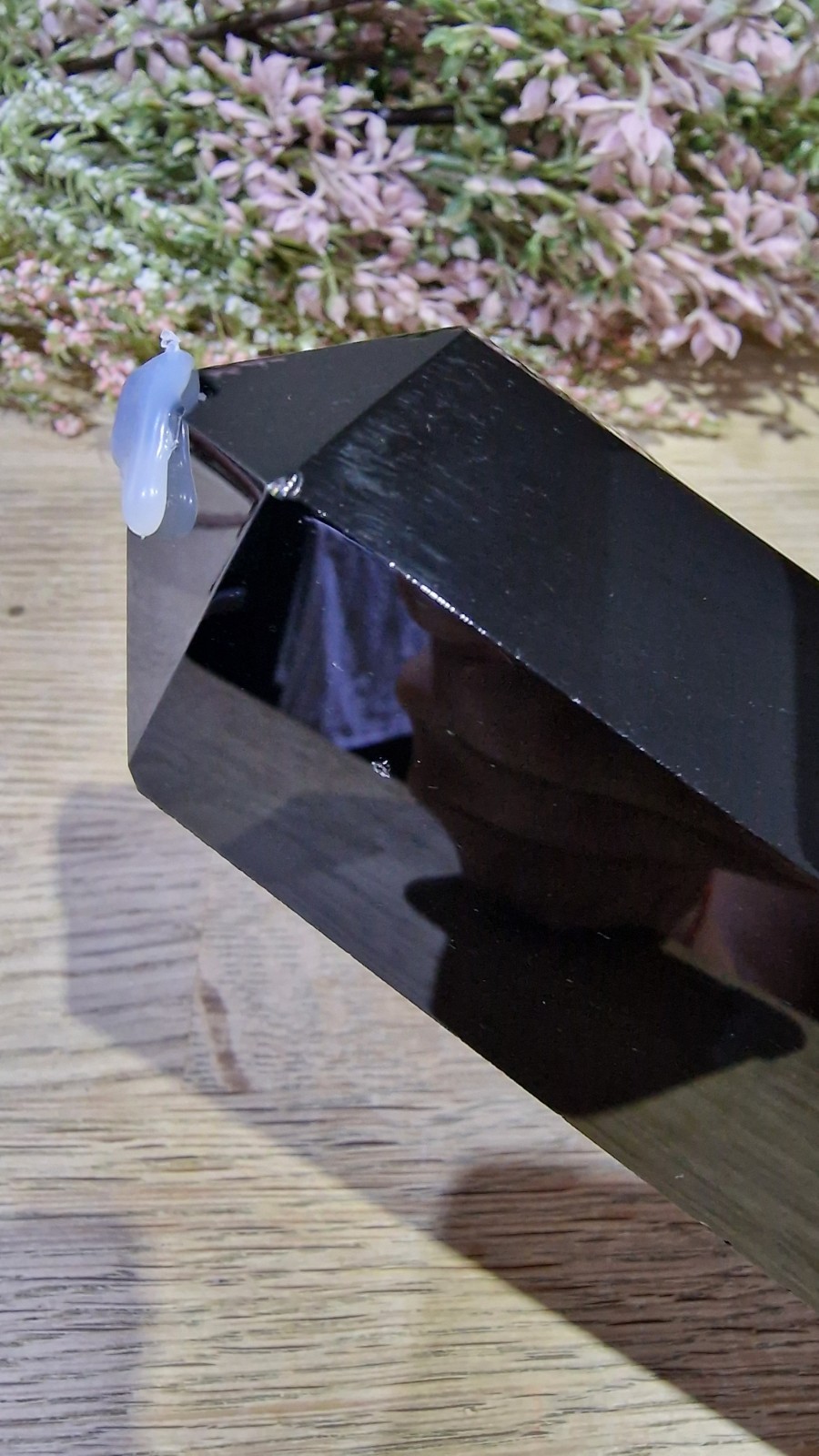 Large Black Obsidian Crystal Tower Point 713g 18cm DISCOUNTED Reiki Chakra