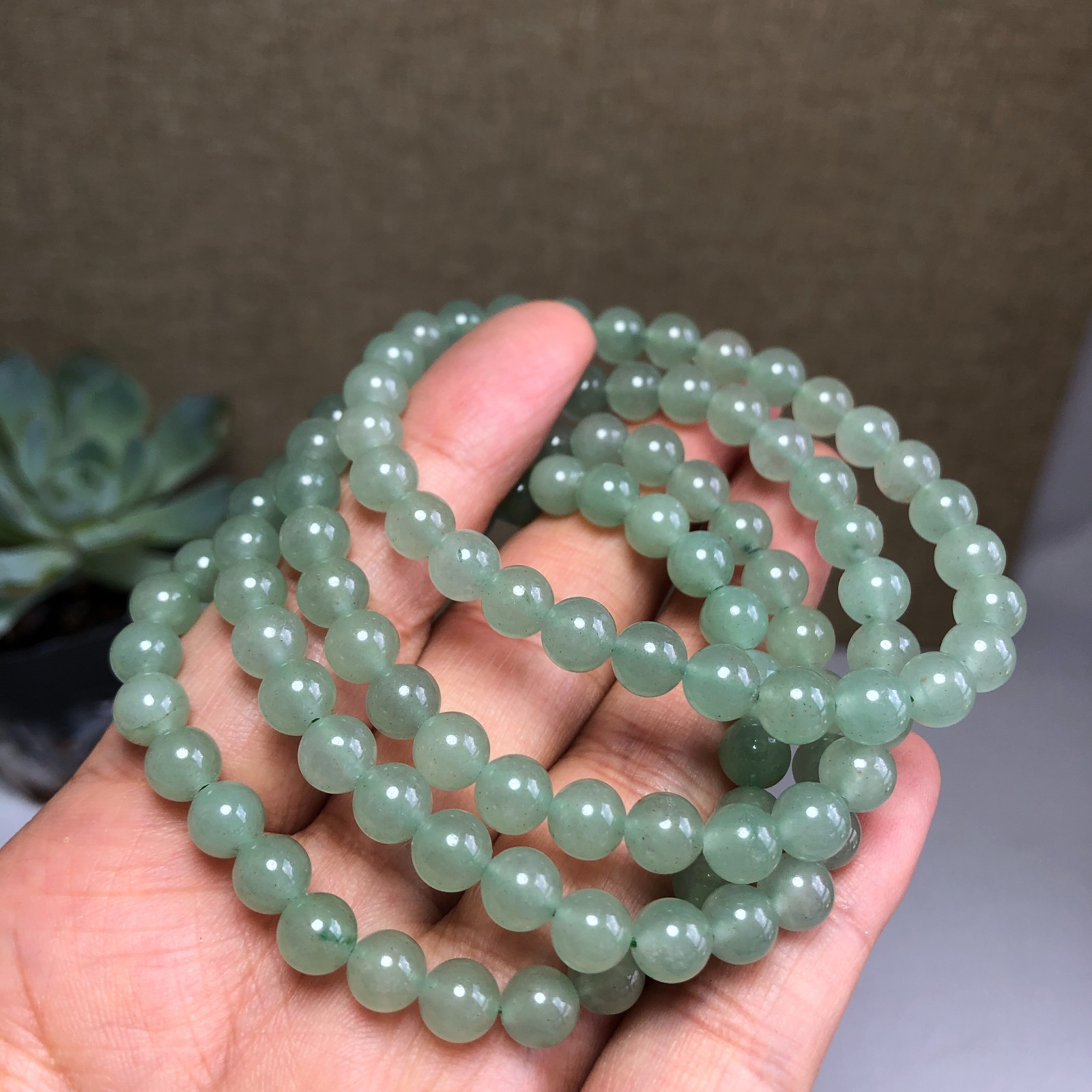 5Pcs Wholesal Natural AVENTURINE Agate Stone bracelets Crystal ball sphere 6mm