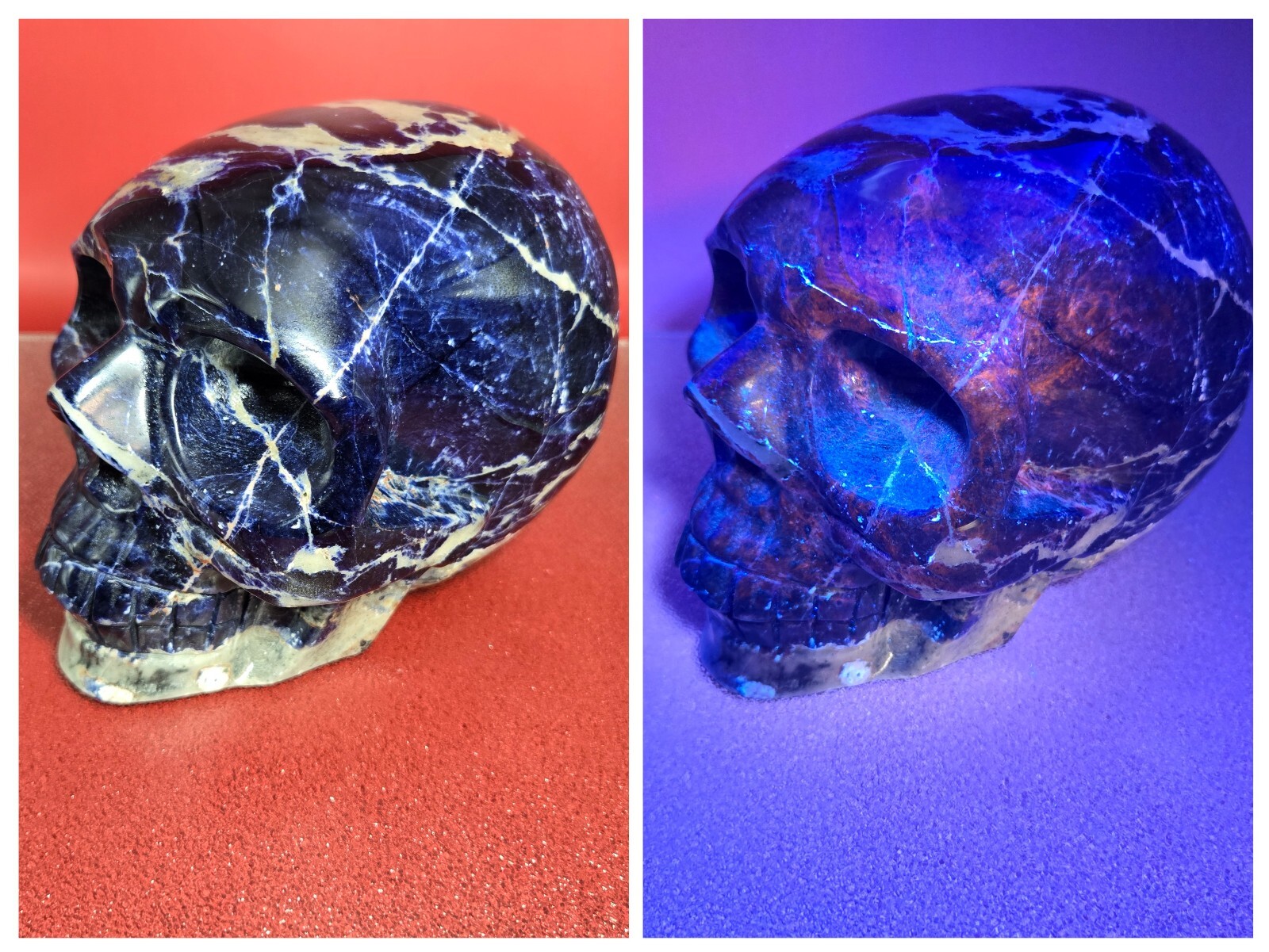 10+LB Natural Very Blue Sodalite Skull Hand Carved Quartz Crystal Reiki Healing