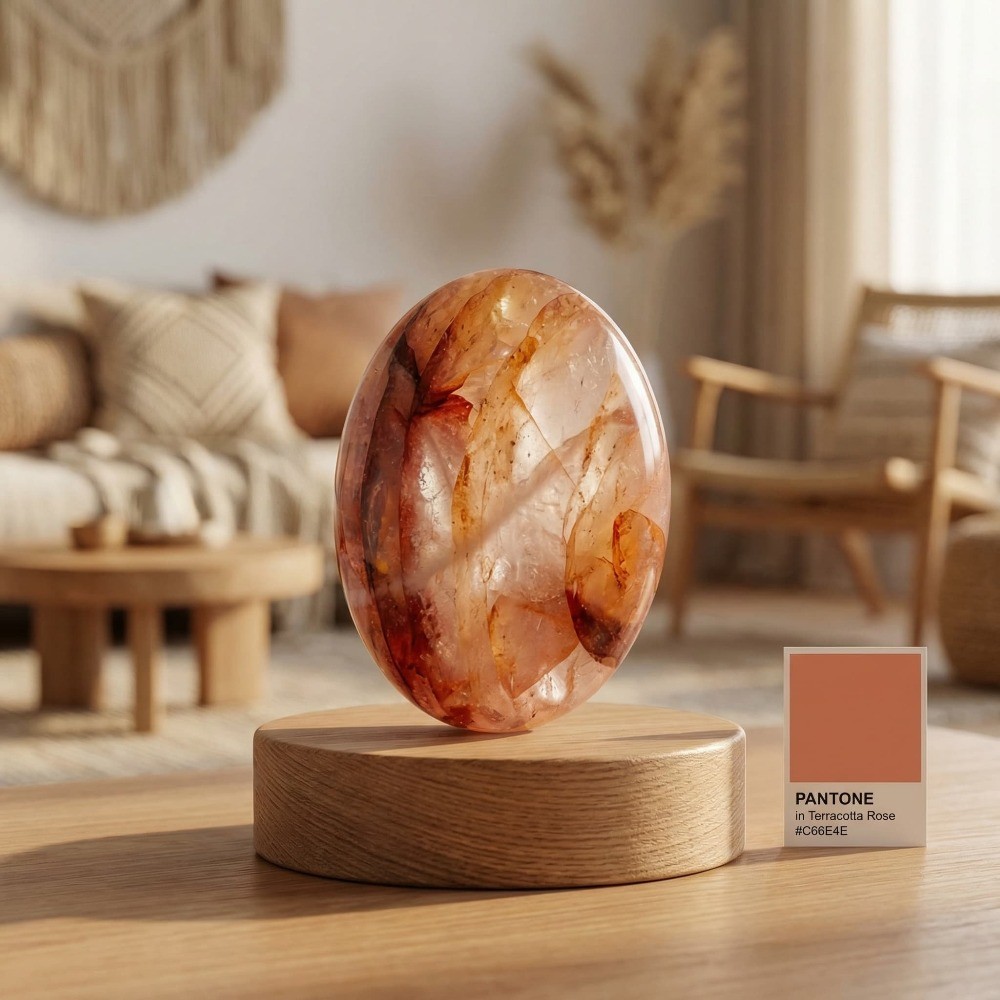 Random Red Fire Quartz Palm Stone Hematoid Crystal Mineral Healing Decor Gift