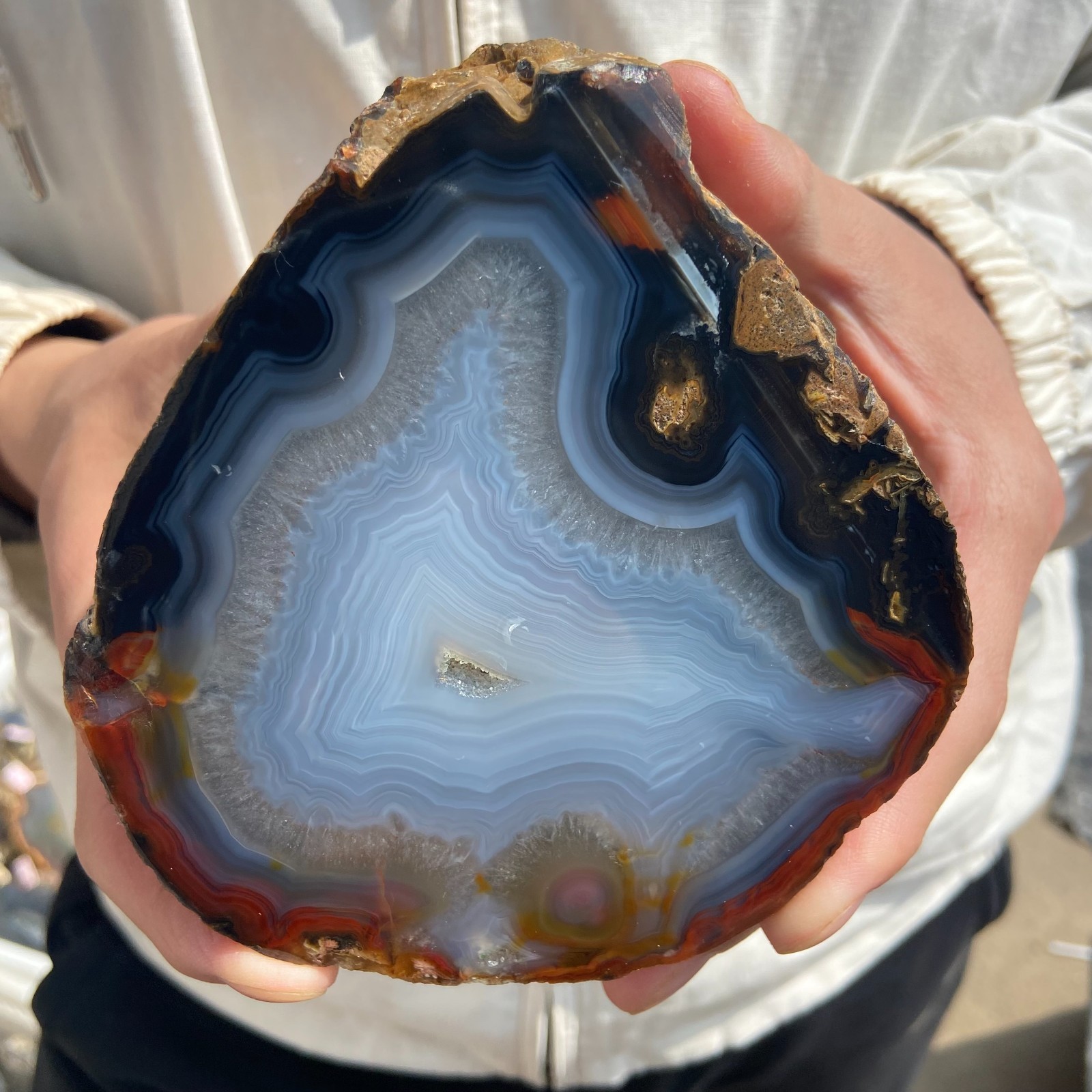 1540G Natural agate Agate Geode Slab/Slice quartz crystal mineral specimen Reiki