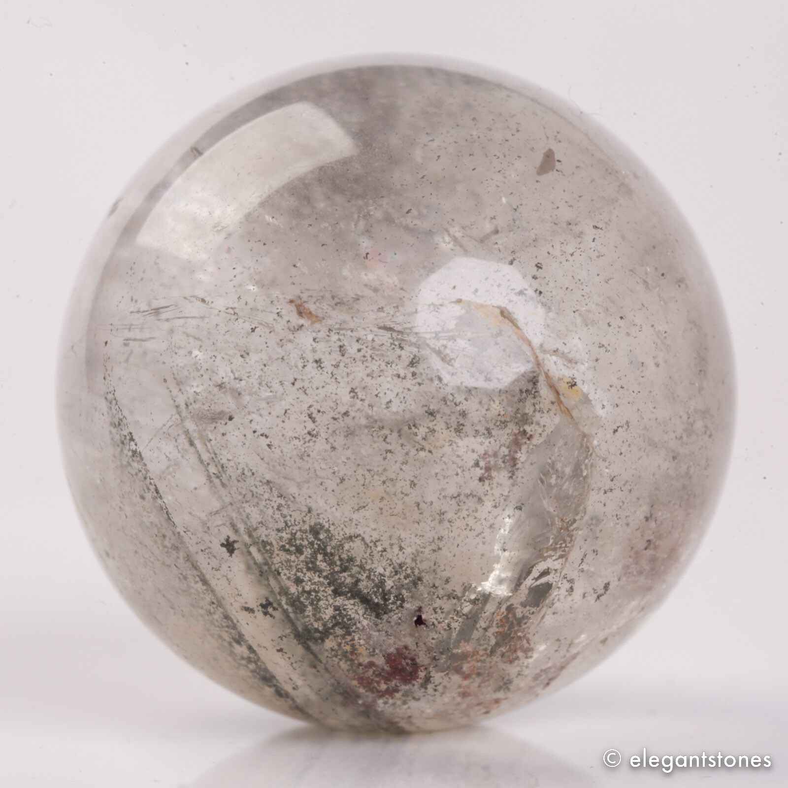 57g34mm Natural Garden/Phantom/Ghost/Lodolite Quartz Crystal Sphere Healing Ball