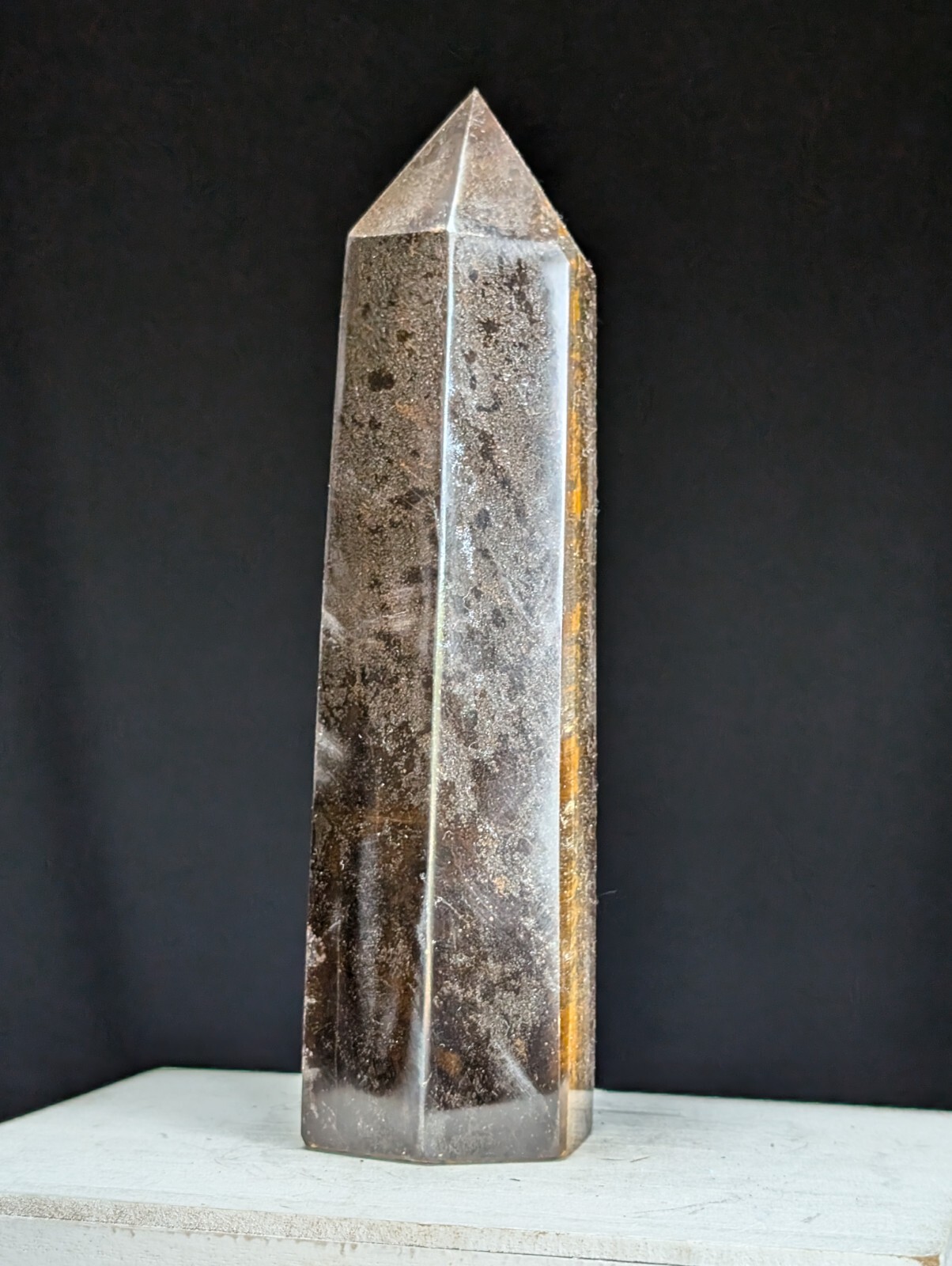 Tiger Eye Tower Crystal Gemstone Large Big Tall Point Chakra