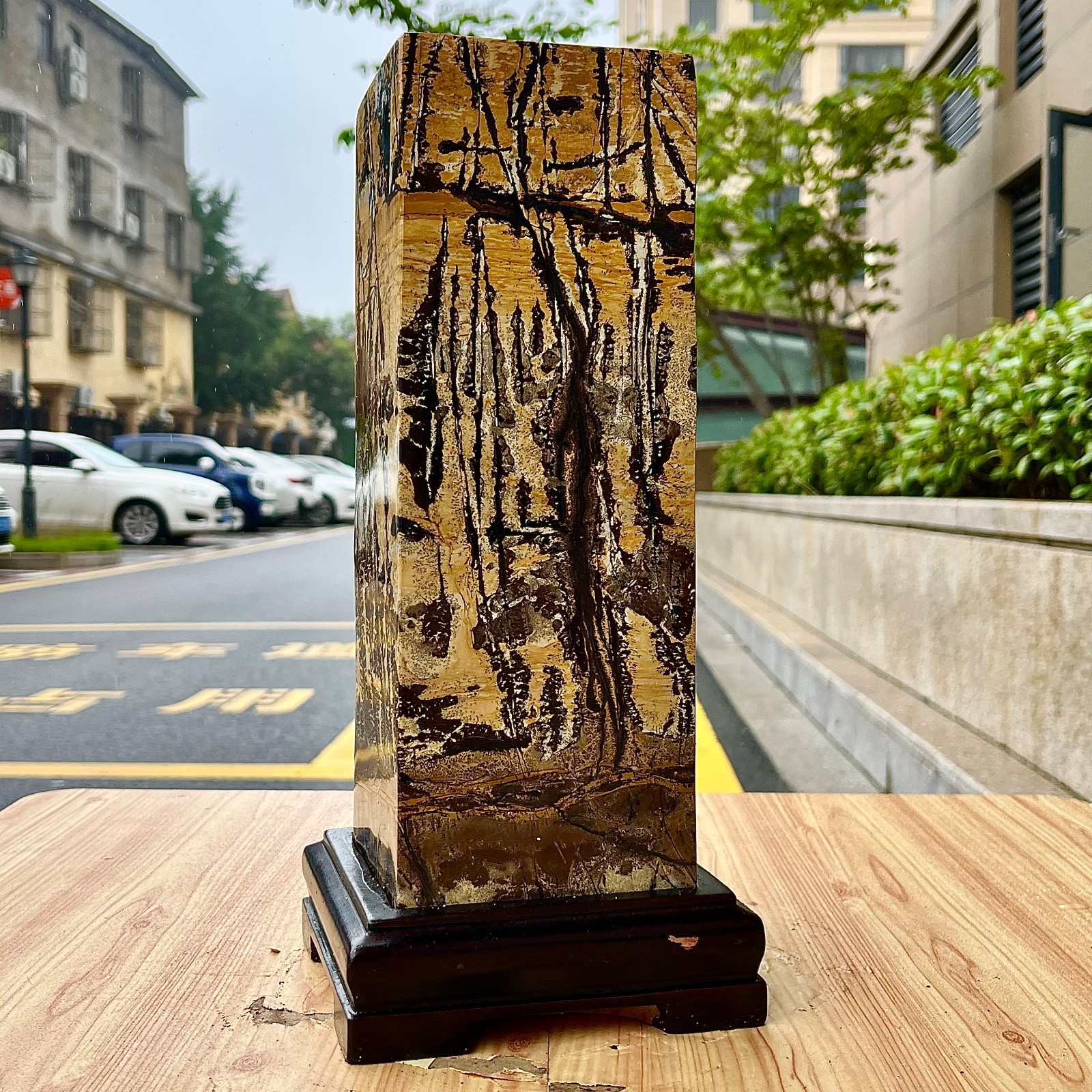 16.11LB High quality Chinese painting stone column quartz specimen