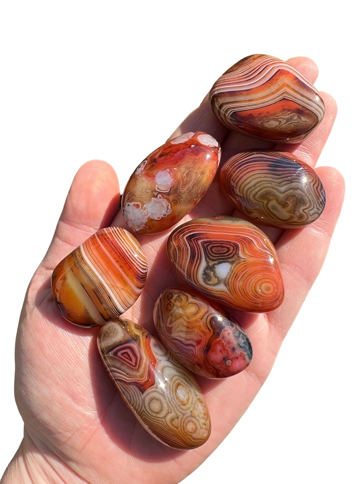 Sardonyx Tumbled Stone, Natural Sardonyx from Sri Lanka