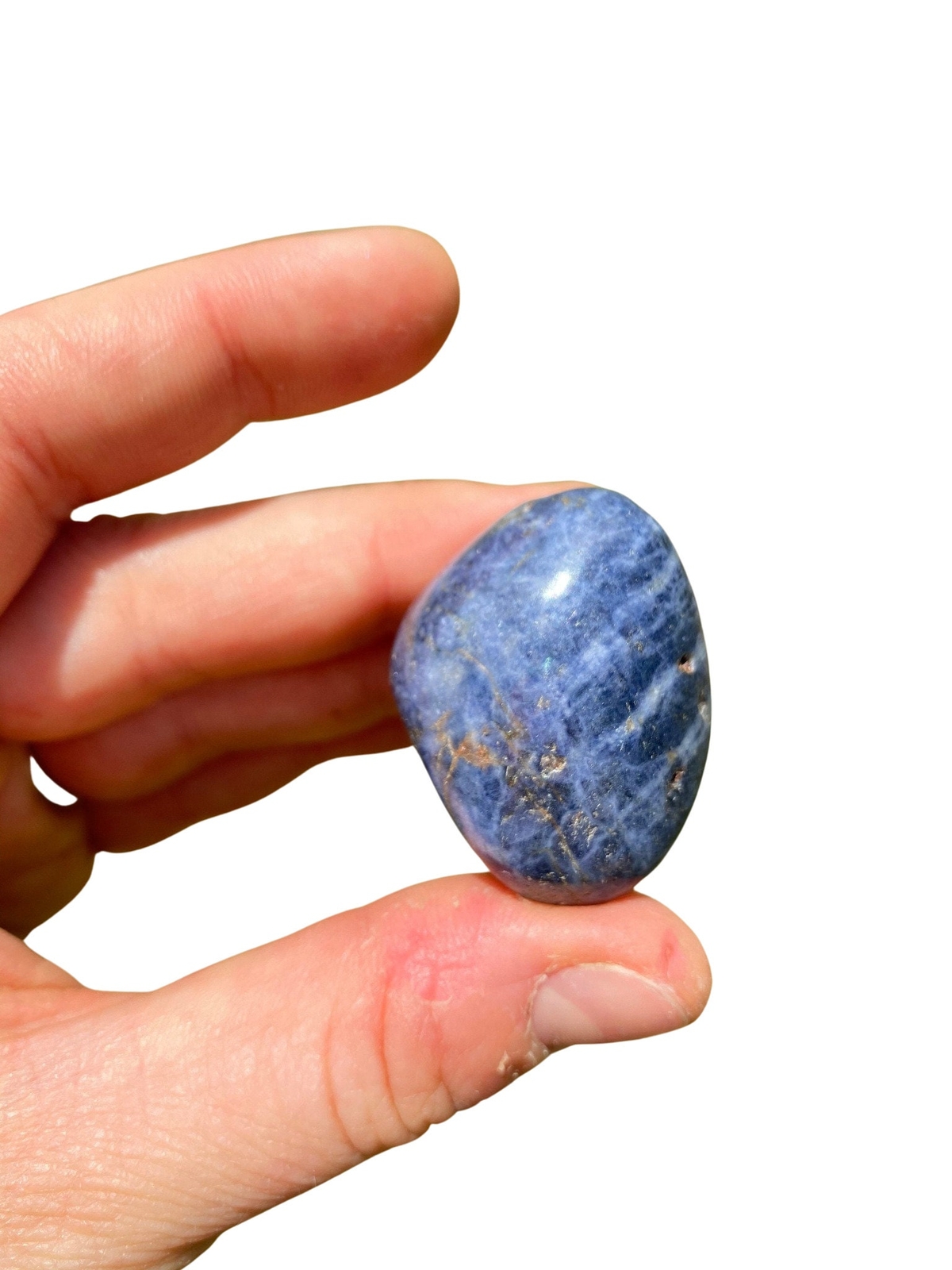 Blue Sapphire Tumbled Stone, Polished Natural Blue Sapphire Crystal from India