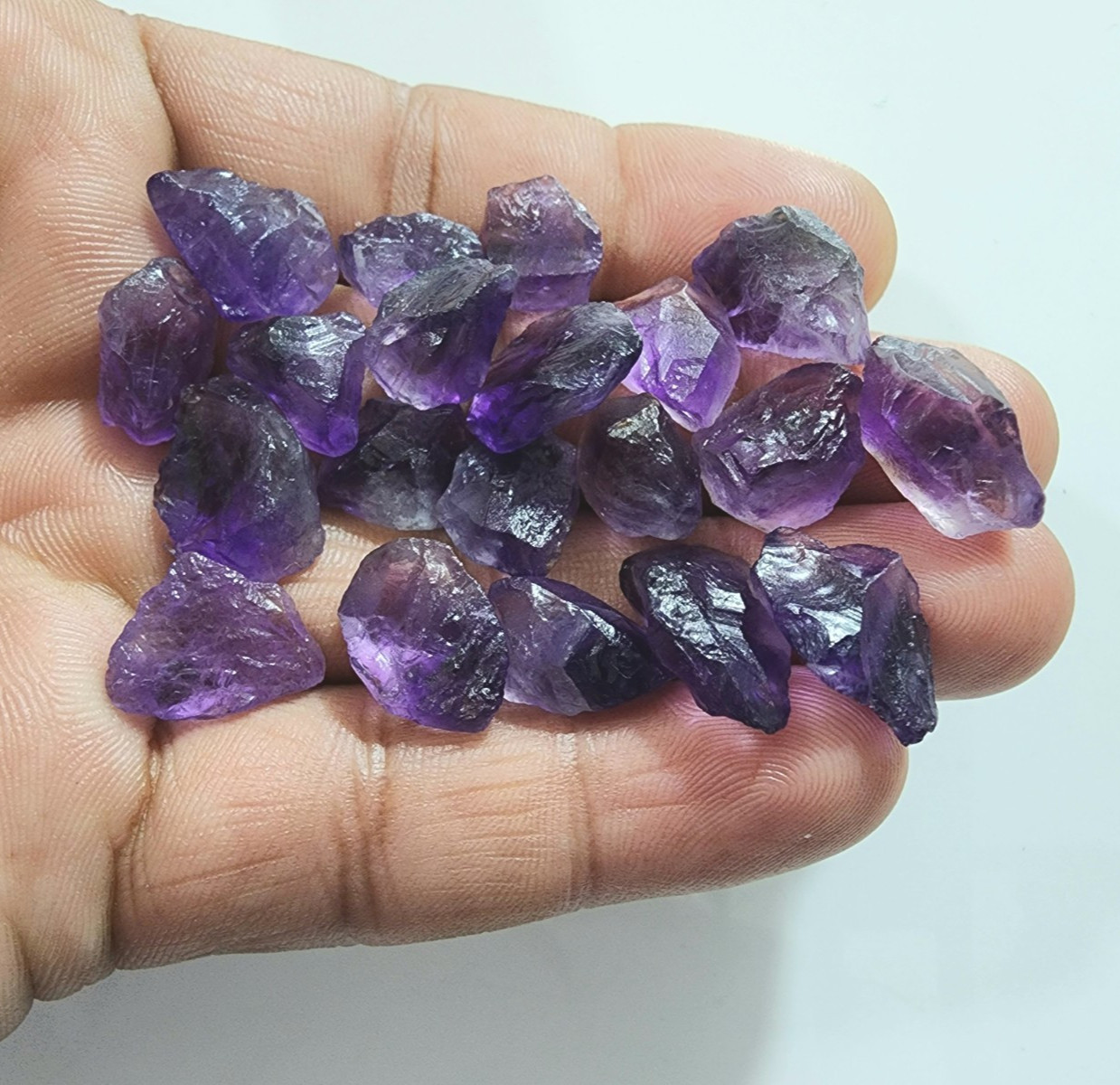 20 Pcs Pretty A+ Purple Amethyst Rough Gemstone Chunks Size 13-18 MM Loose Rough