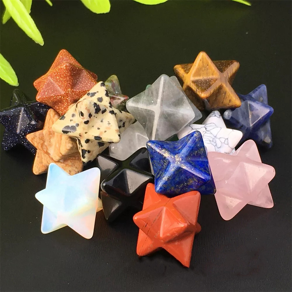 10pcs Mix Natural quartz crystal Merkaba Star carved mini crystal Skull Healing