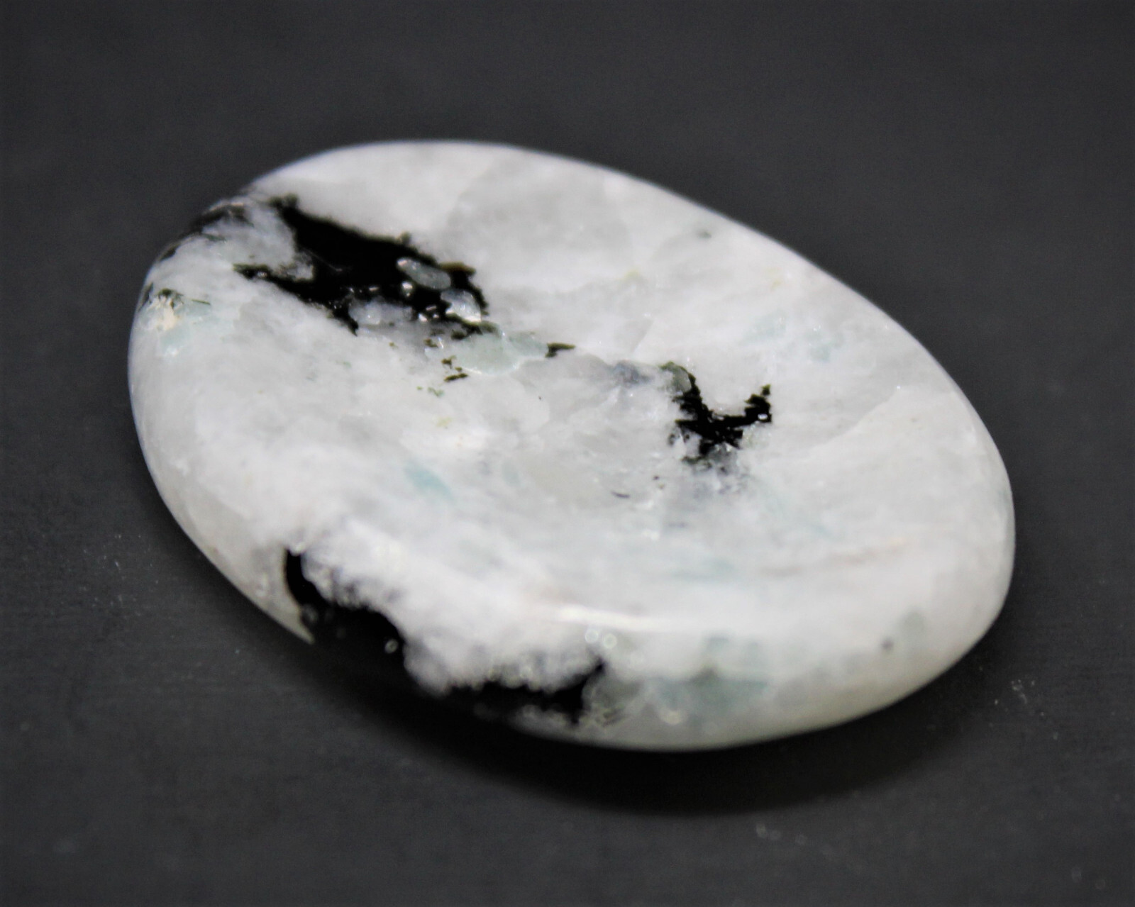 Rainbow Moonstone Worry Stone (Smooth Polished Rainbow Moonstone Palm Stone)