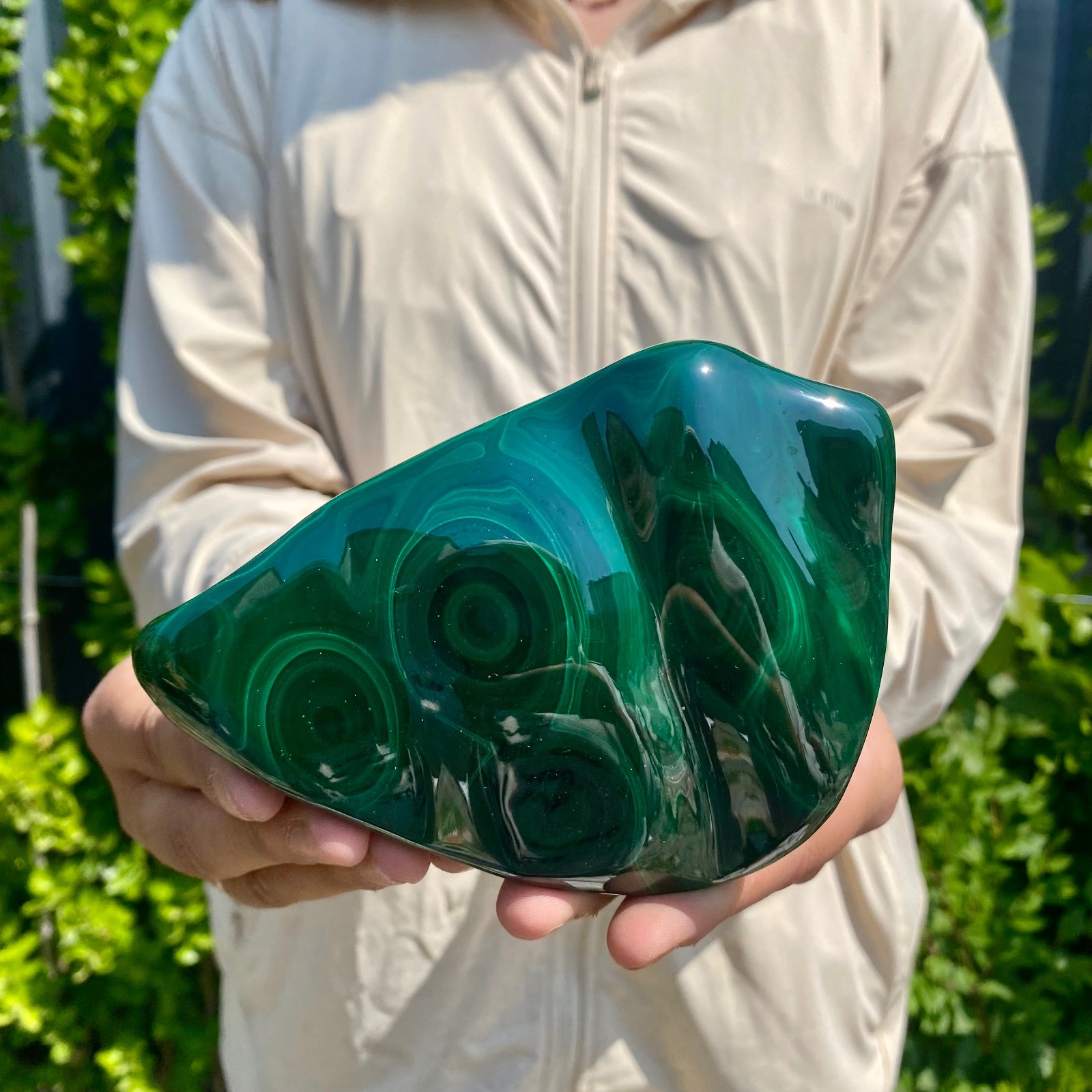 2.35LB Natural glossy Malachite transparent cluster rough mineral sample