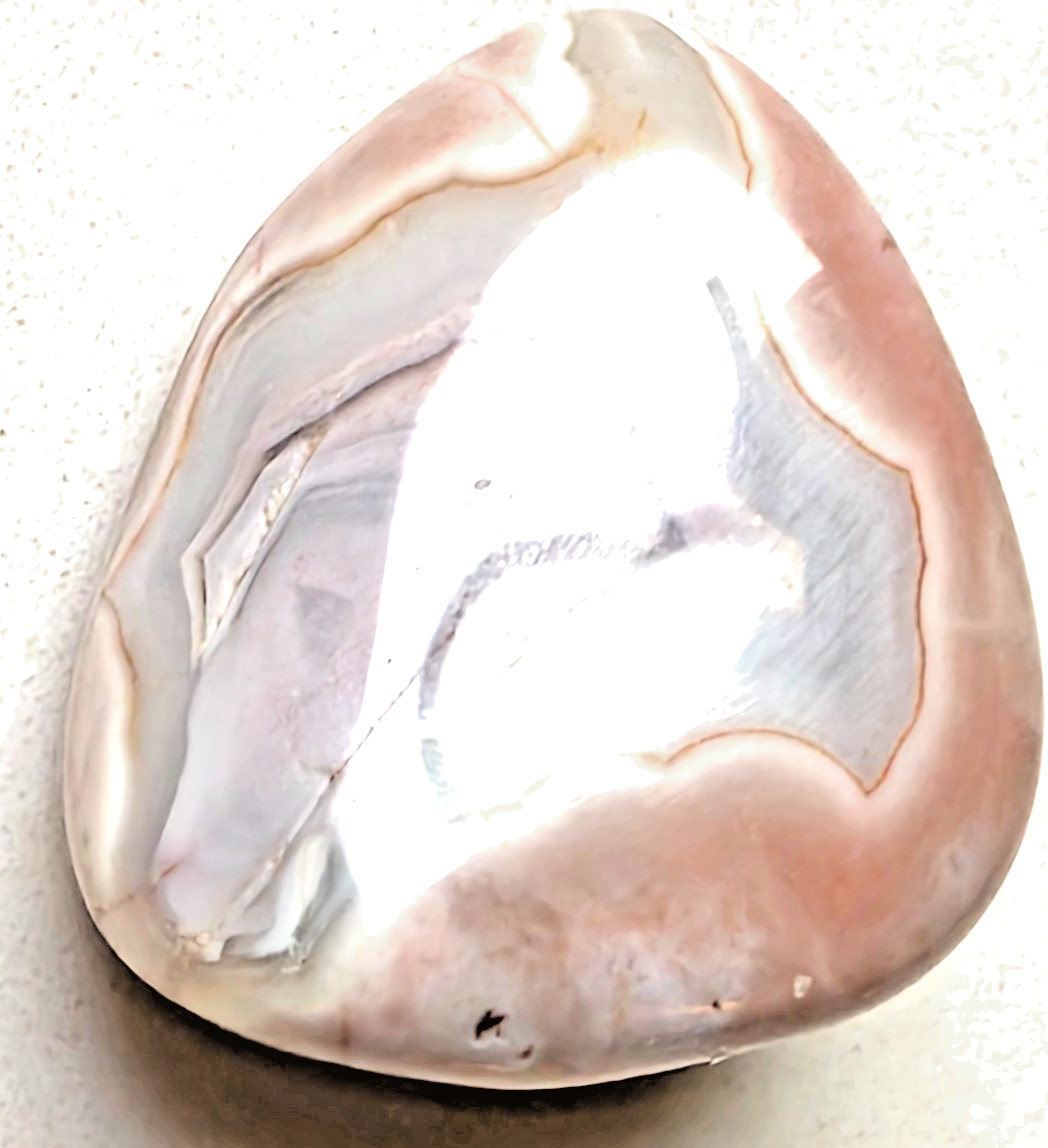 3 POLISHED BOTSWANA AGATEs , 44.6 Grams Bands , Greys , Pinks . Nice Lot