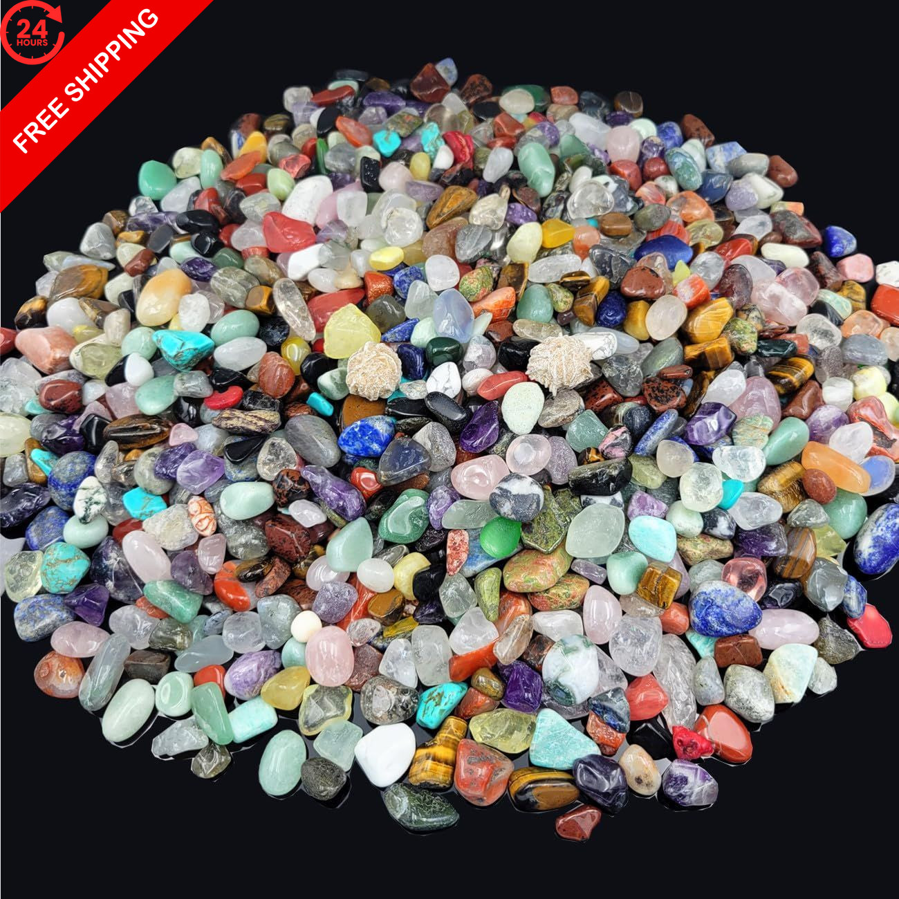 800Pcs+ (3lb) Gemstones and 0.3 inches x 0.5 x 0.2 inches, Multicolors
