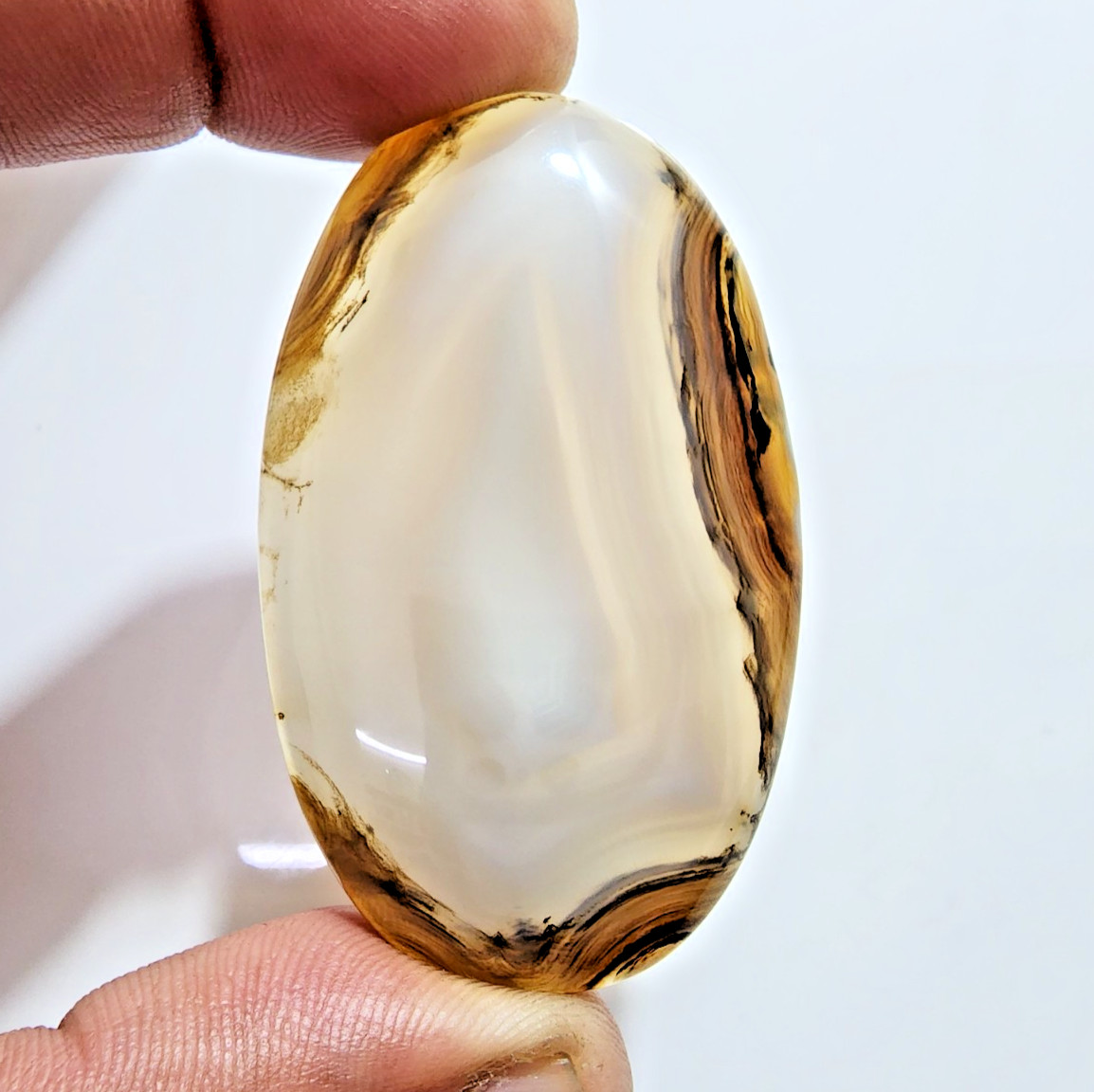 151 Crt Beautiful Montana Agate Oval Shape Cabochon Gemstone Jewelry For Making