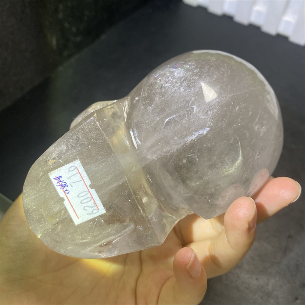 1.9LB 4.2″Natural A+Smoky Quartz Skull Statue Crystal Carving Reiki Heal Decor