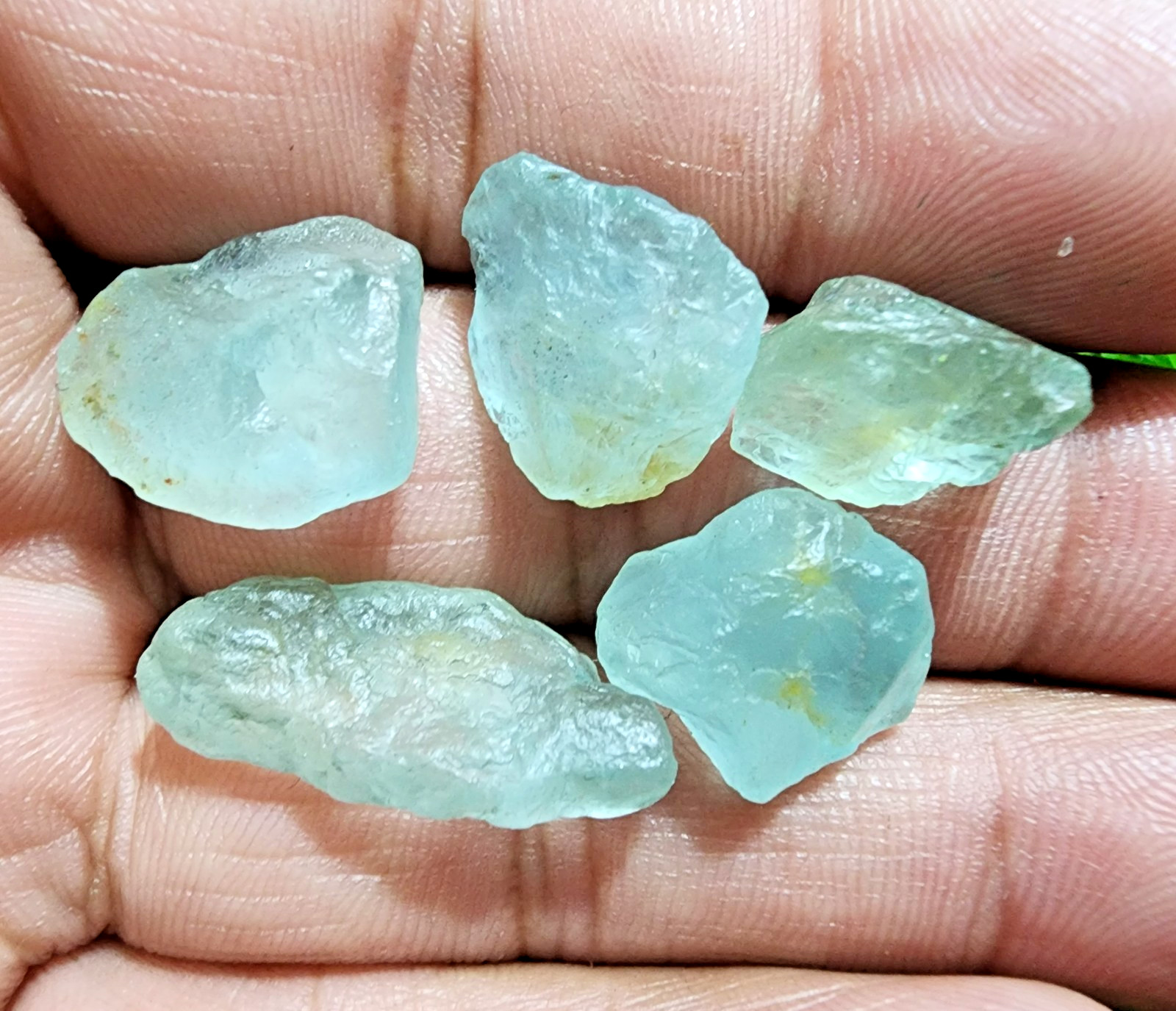 5 Pcs Raw Aquamarine Gemstone Rough Lot 14-25 mm Aquamarine Rough Stone Bulk