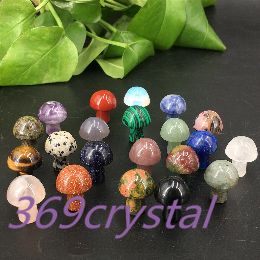wholesale！ Natural mini mushroom Quartz Crystal Carved Polishing Healing.