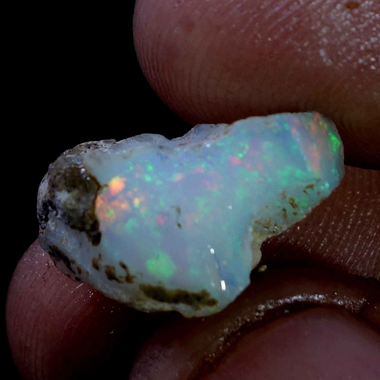 AA+ Ethiopian Dry Opal Rough Entreated Welo Opal Multi Fire Color Flash 07.70Cts