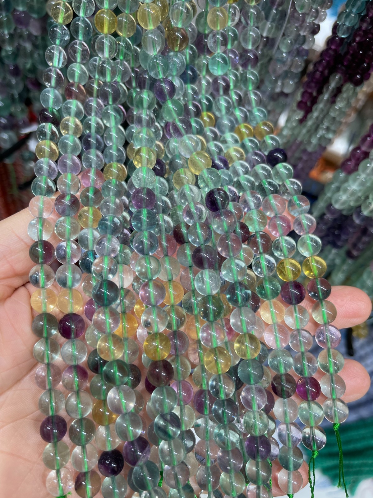 Natural Multicolor Fluorite About 50 PCS Beads Round Gemstone Loose Beads 8-9MM