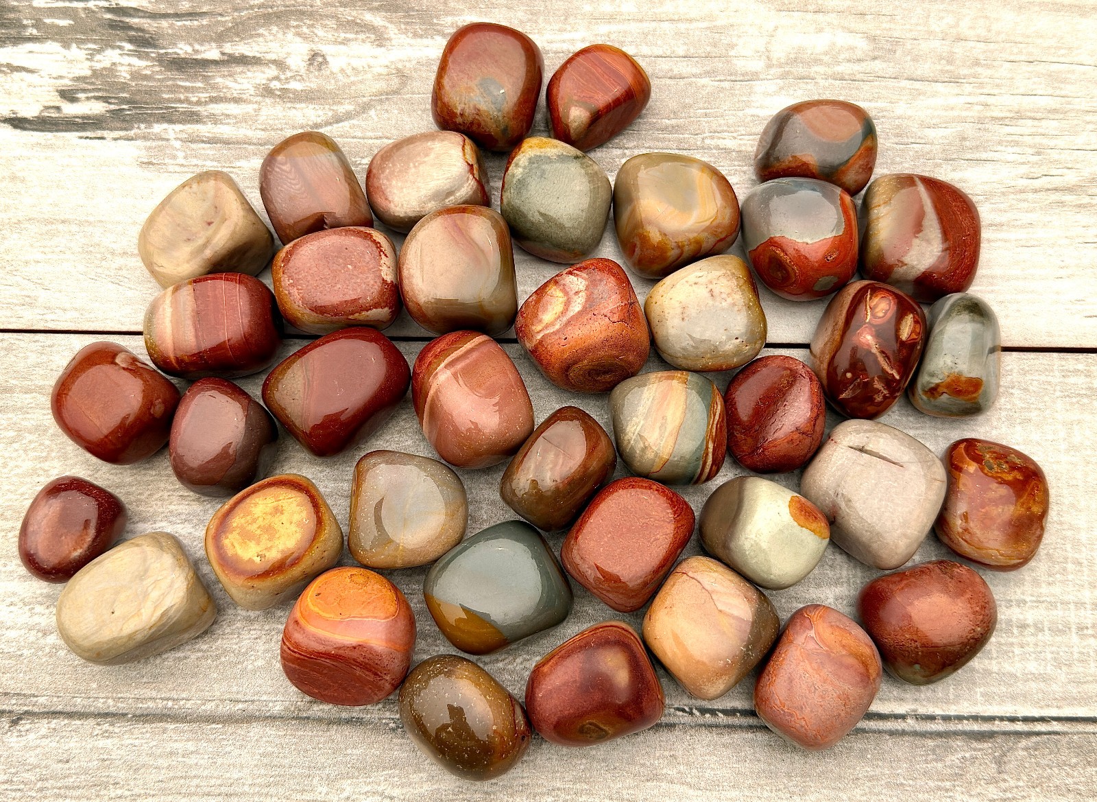 Wholesale Lot 2 lbs Natural Polychrome Jasper Tumble Crystal