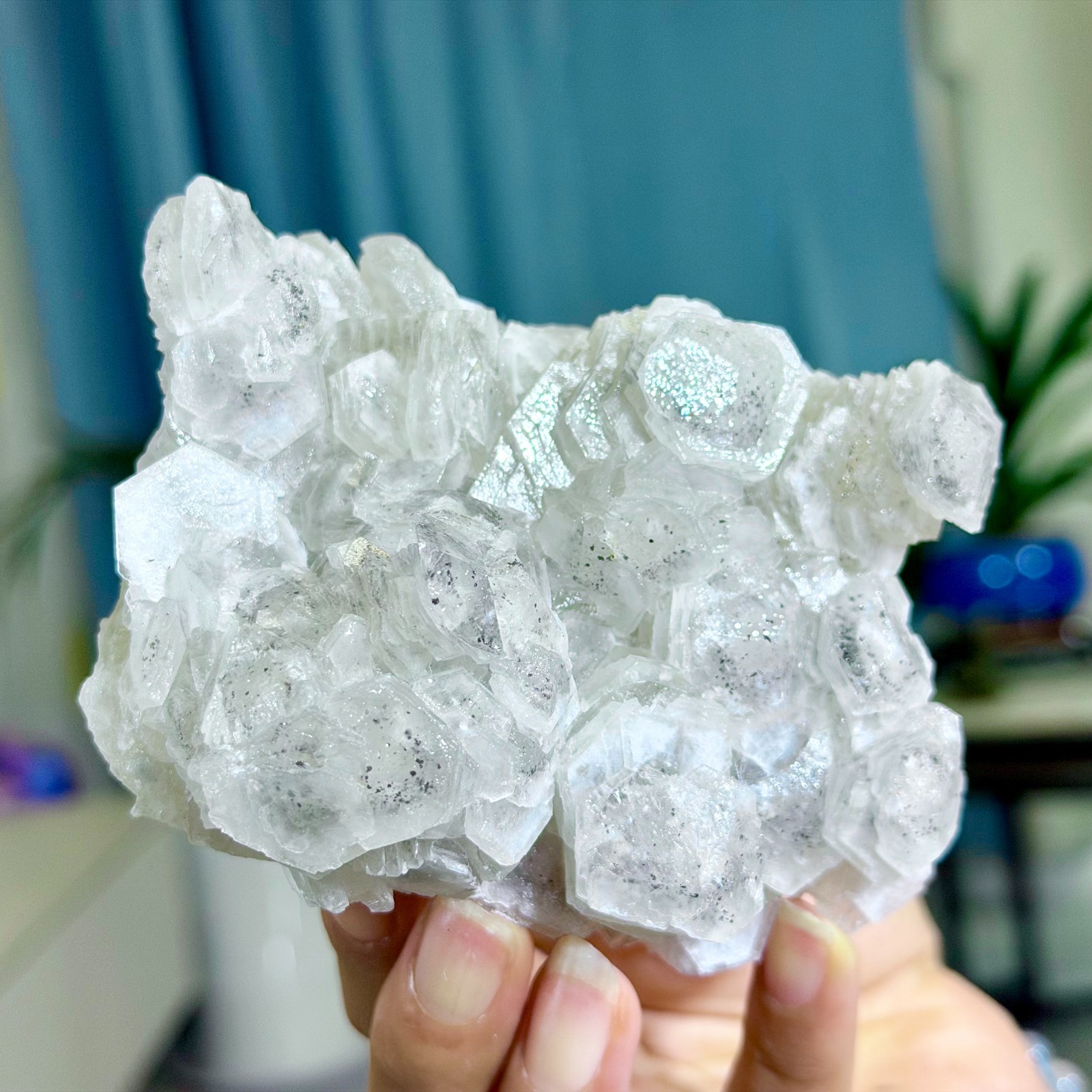 1.11LB Natural String of Copper Coins Calcite/Fluorescent Glow Under UV Light