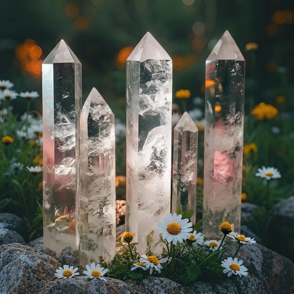 Natural Clear Quartz Crystal Tower Reiki Obelisk Wand Healing Home Decor Gifts