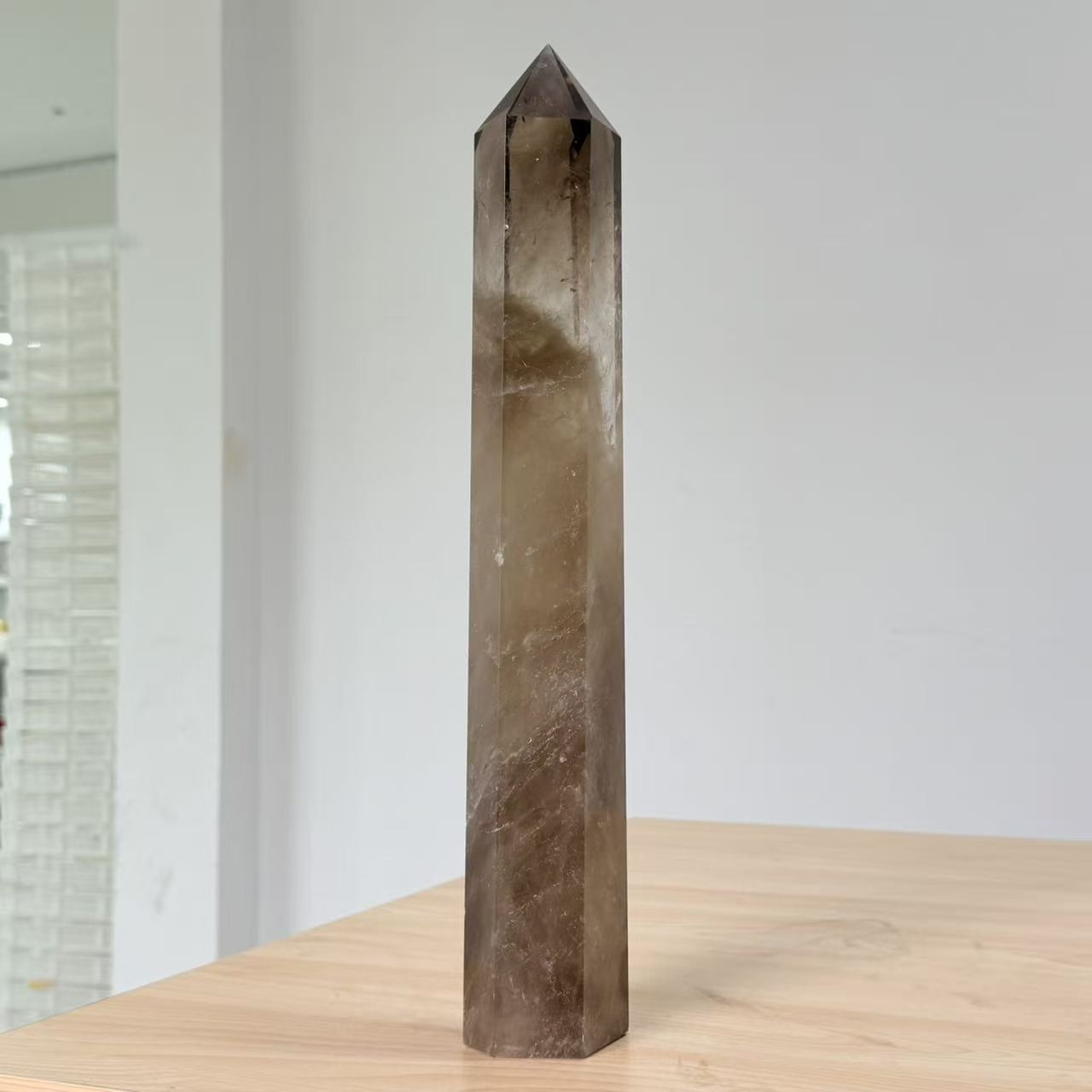 5.5LB 15.7″Large Natural Smokey Quartz Point Crystal Tower Healing Specimen