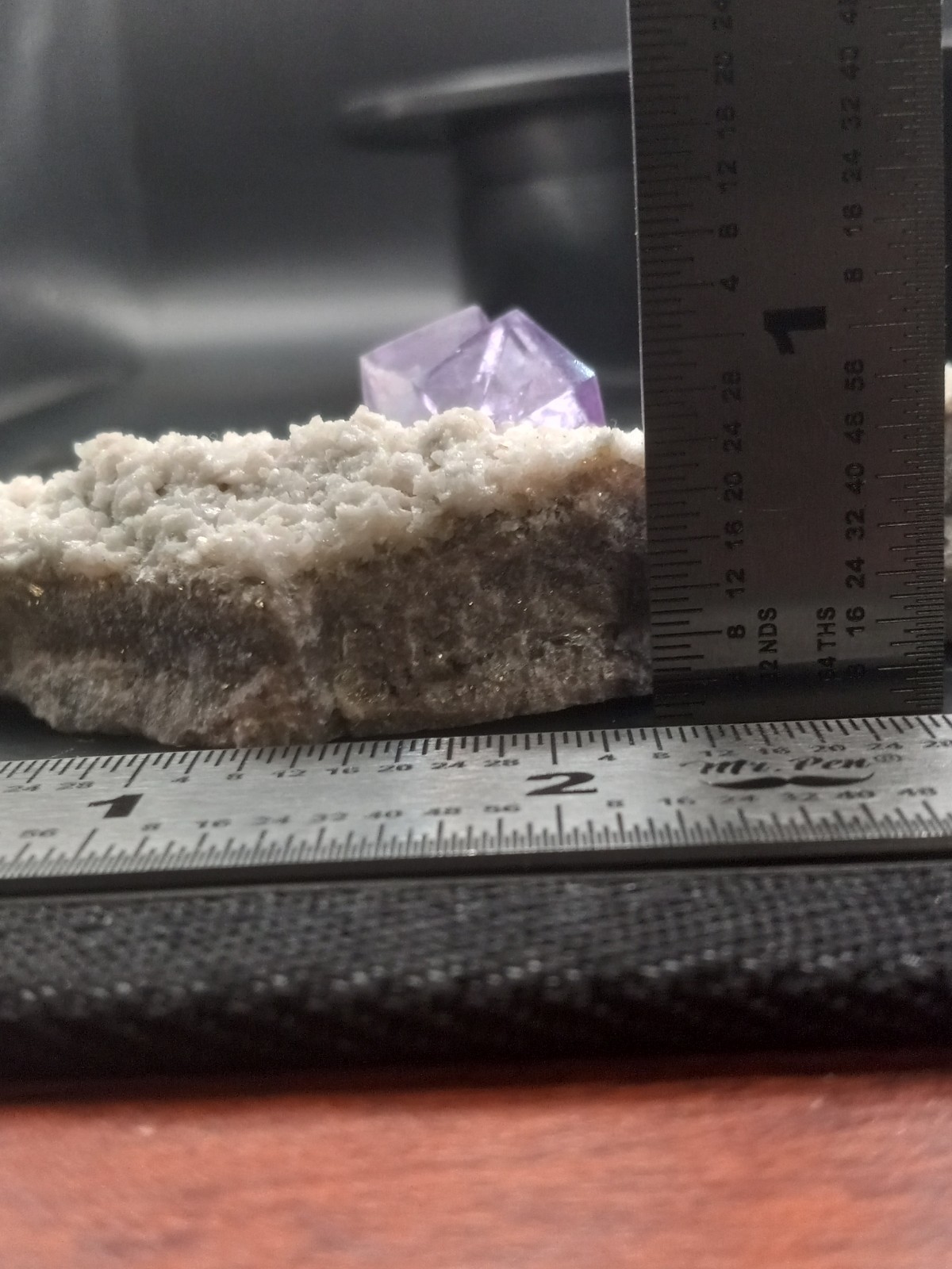 Purple Fluorite Cube Specimen with White Quartz on Matrix from Yaogangxian