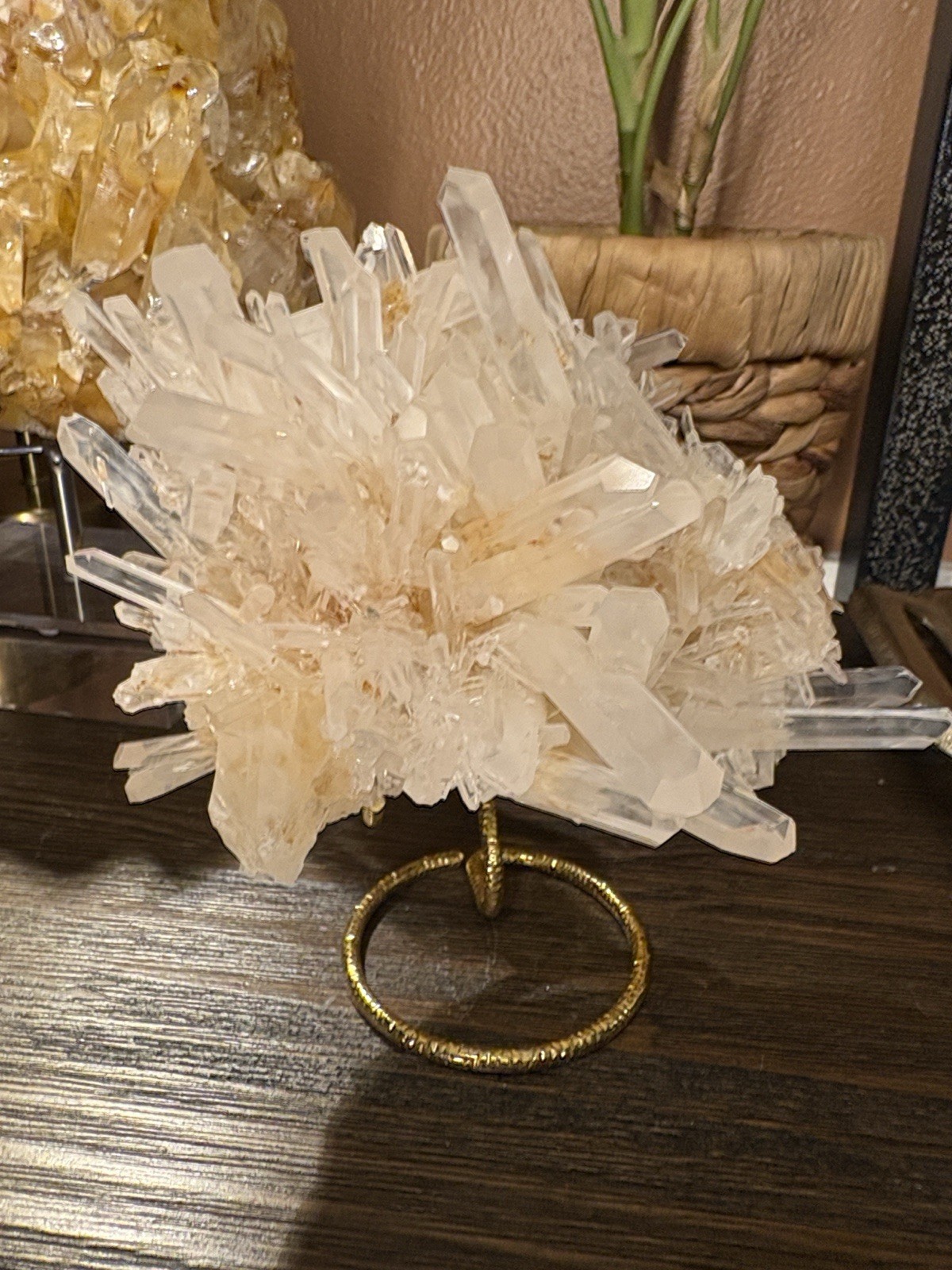 Golden Lemurian Quartz Cluster 6in x 4in