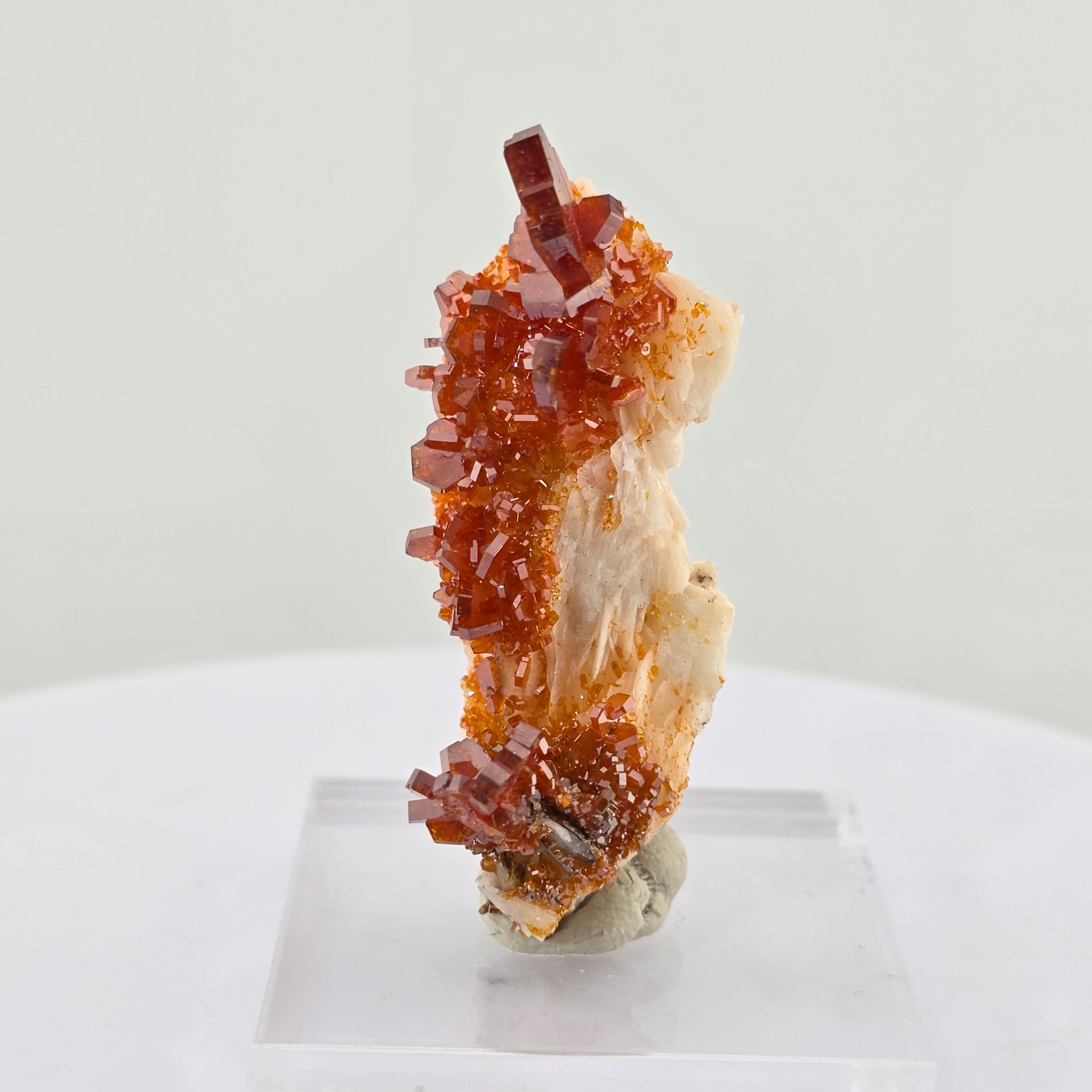 Vanadinite on Barite, Sparkly and Colorful Multi-Mineral Specimen – All Natural