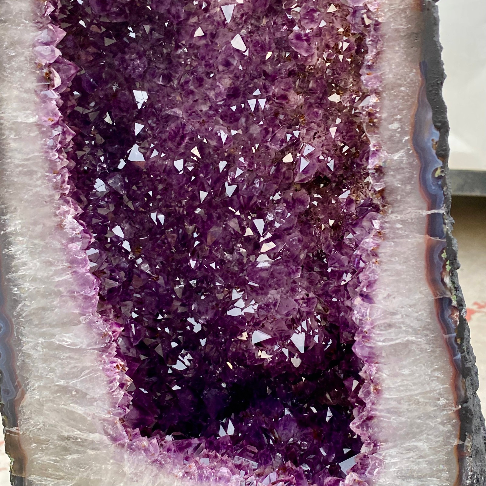 75.4LB Natural Amethyst Geode Quartz Crystal Cluster Cathedral Energy healing