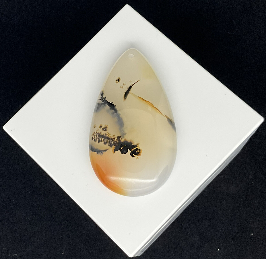 Teardrop Shape Natural Ocean Jasper Pendant-EARTH ART (50mm X 29mm/1.97” X 1.14”