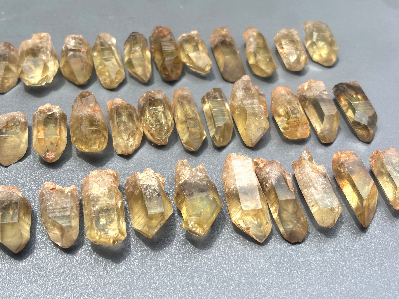30pcs Tibet Himalayan Smoky Citrine Rough Quartz Crystal Point Wand Specimen