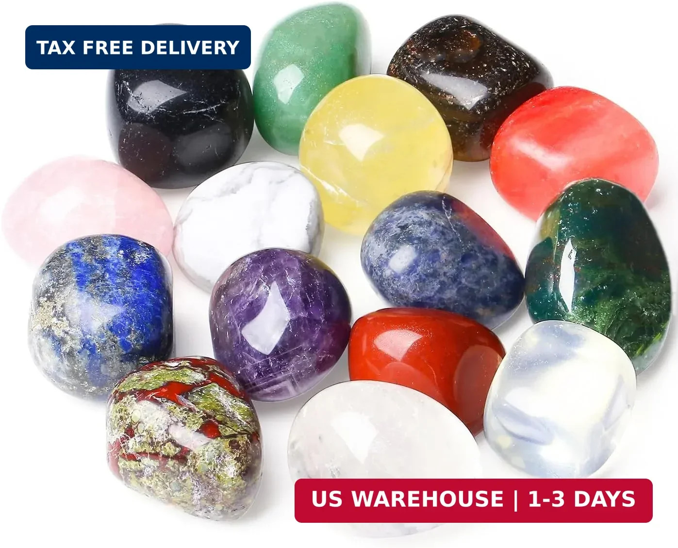 DUQGUHO 15 Pcs Natural Crystals Bulk Tumbled Stones Polished Irregular Quartz Cr
