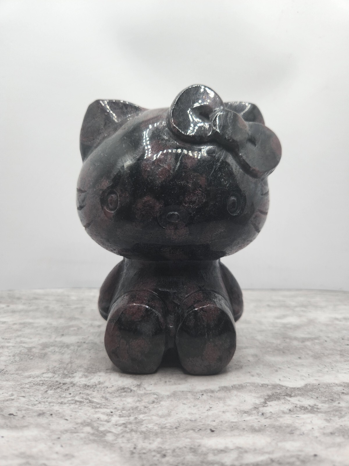 4LB Hello Kitty Cat Garnet Carved Crystal Natural Crystal Carving Cat Lover
