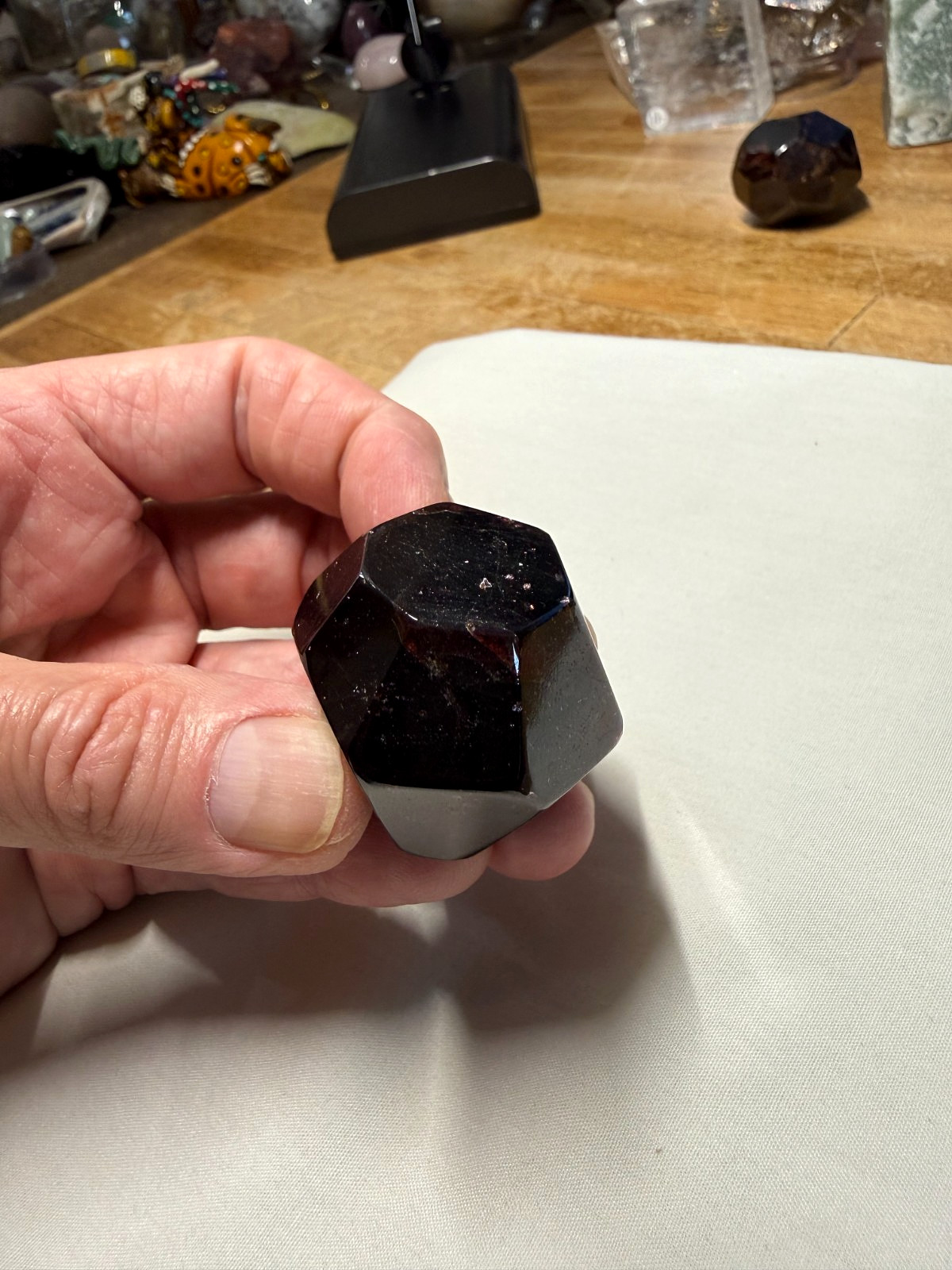 Red Garnet Crystal Gemstone Trapezohedron Carved Shaped Specimen 008