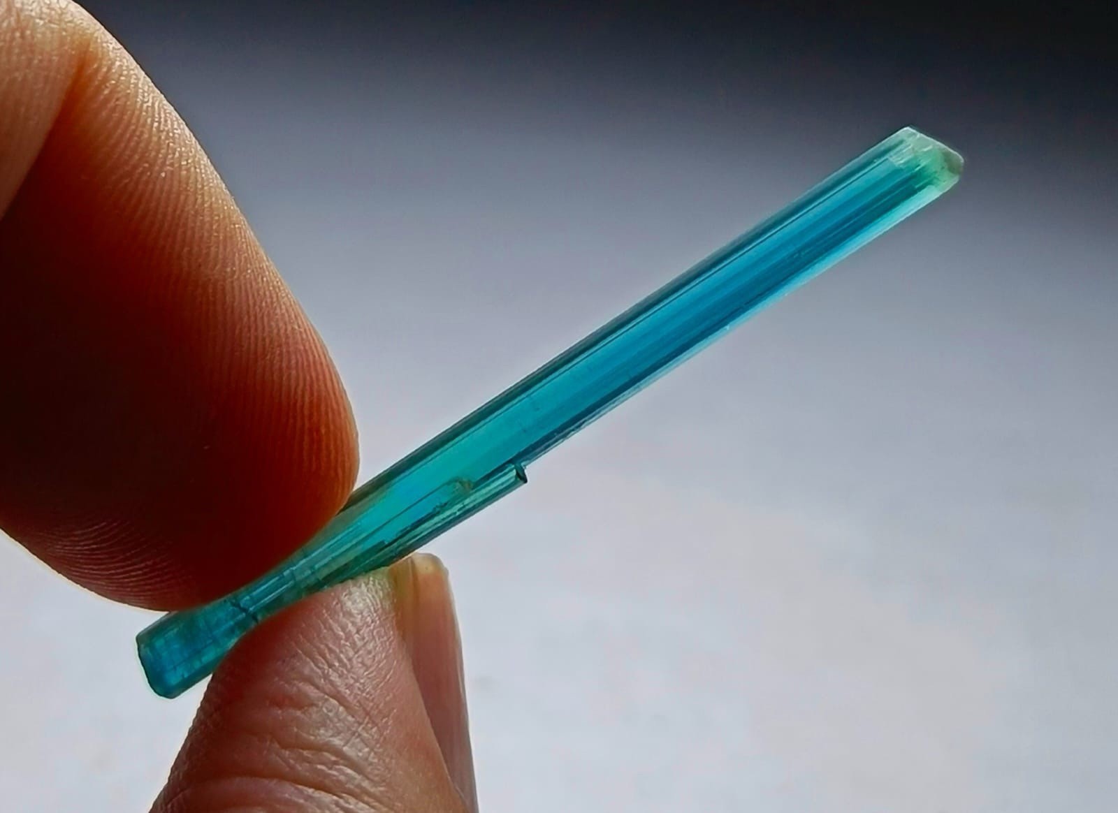 Beautiful Open Color Indicolite DT Tourmaline Crystal Pencil Size From Afg