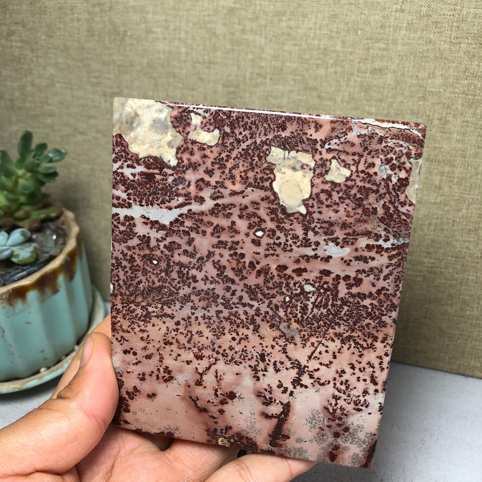 Natural Chinese painting stone crystal ornaments pictographic landscape A5080