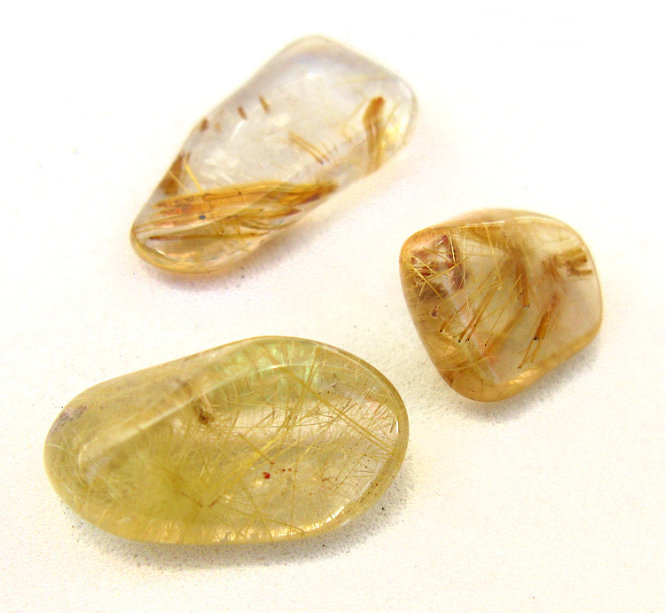 3pcs A+ Golden RUTILATED QUARTZ Crystal Rutile Gemstone Polished Rock HEALING NR