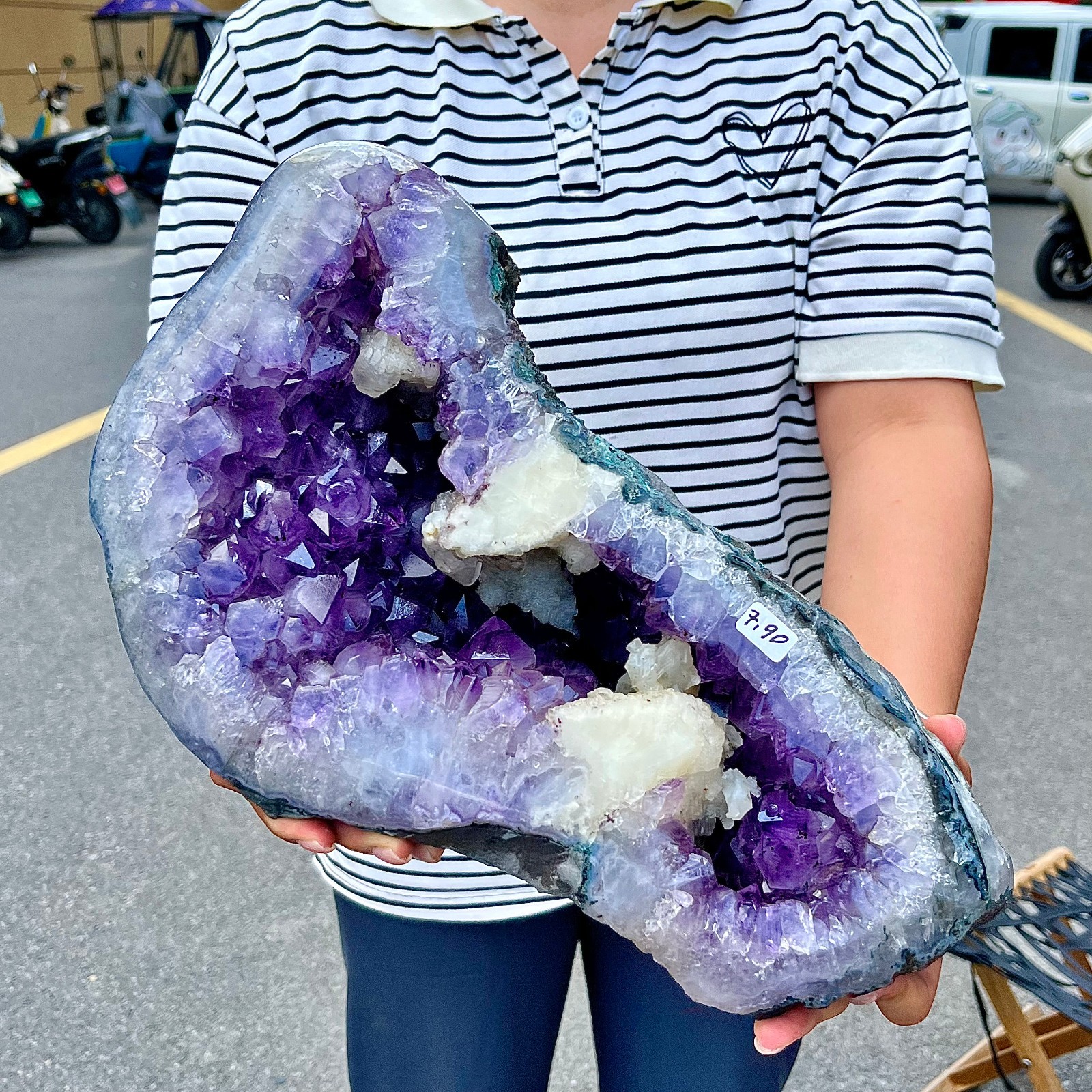17.39LB High quality amethyst cave skeleton specimen