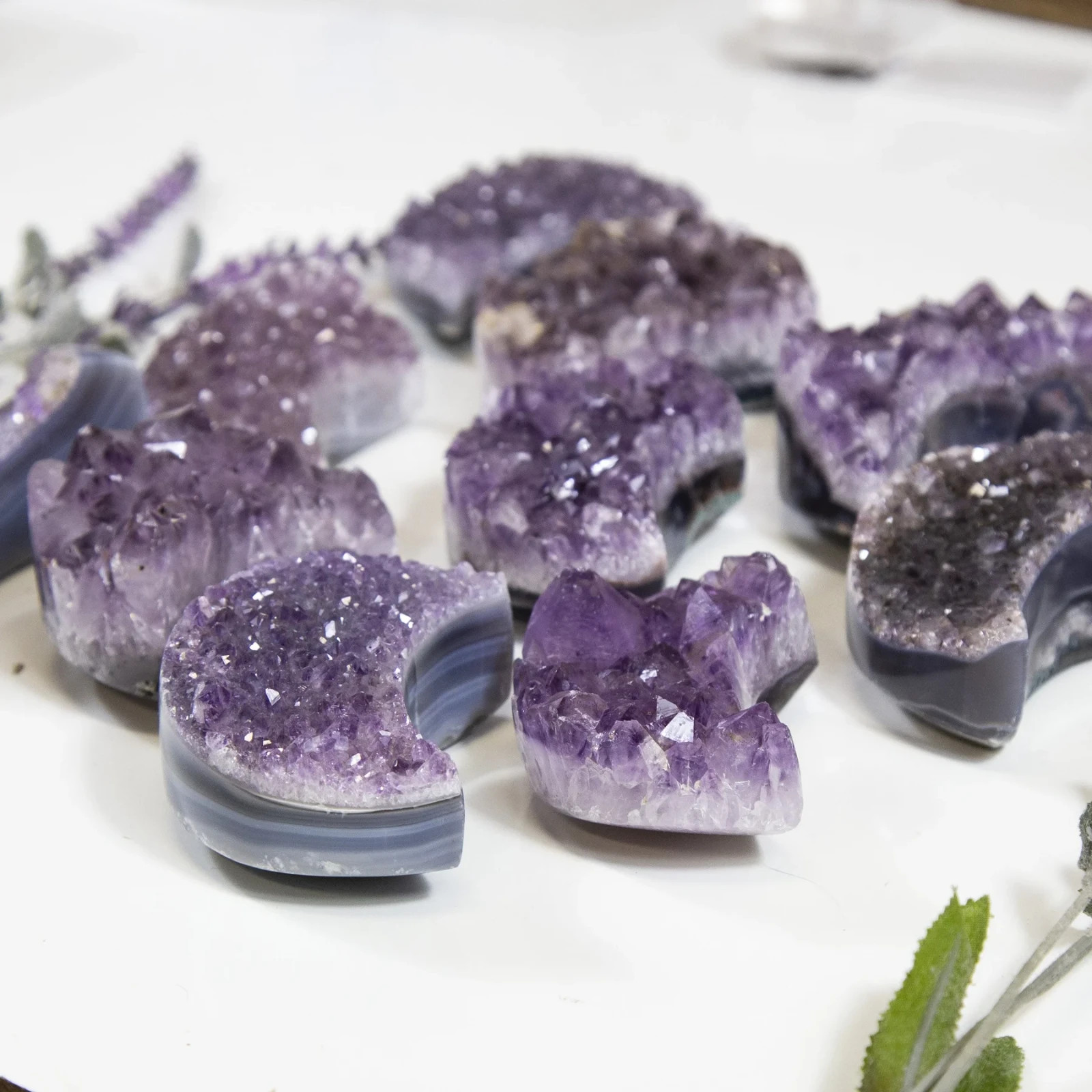 Amethyst Crystal Moons Crystal Cluster Mineral Specimen February Birthstone Gift