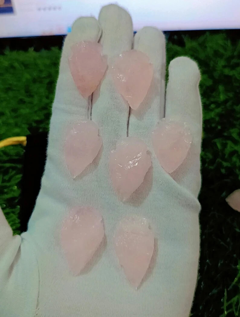 Rose Quartz Arrowhead 1-1.25″ Healing Crystal for Love, Compassion & Peace
