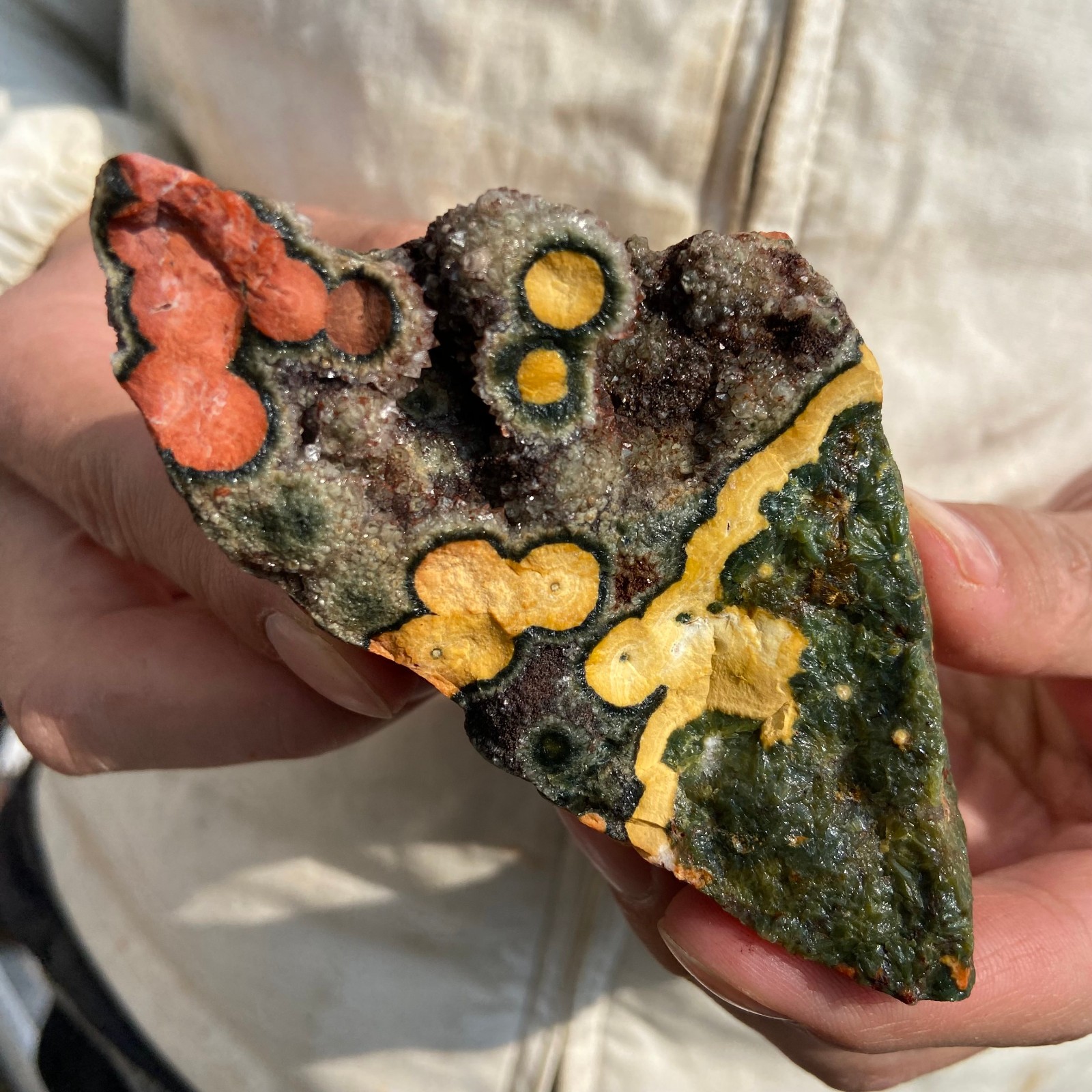 0.9lb Natural colourful ocean jasper raw stone crystal rough mineral specimen